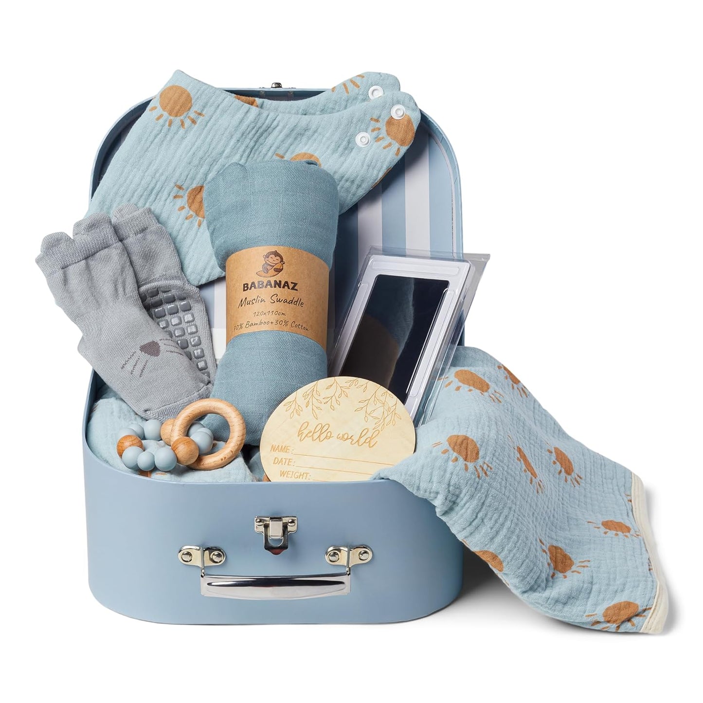 Baby Gift Set Boy - Newborn Shower Gift Basket with Essentials