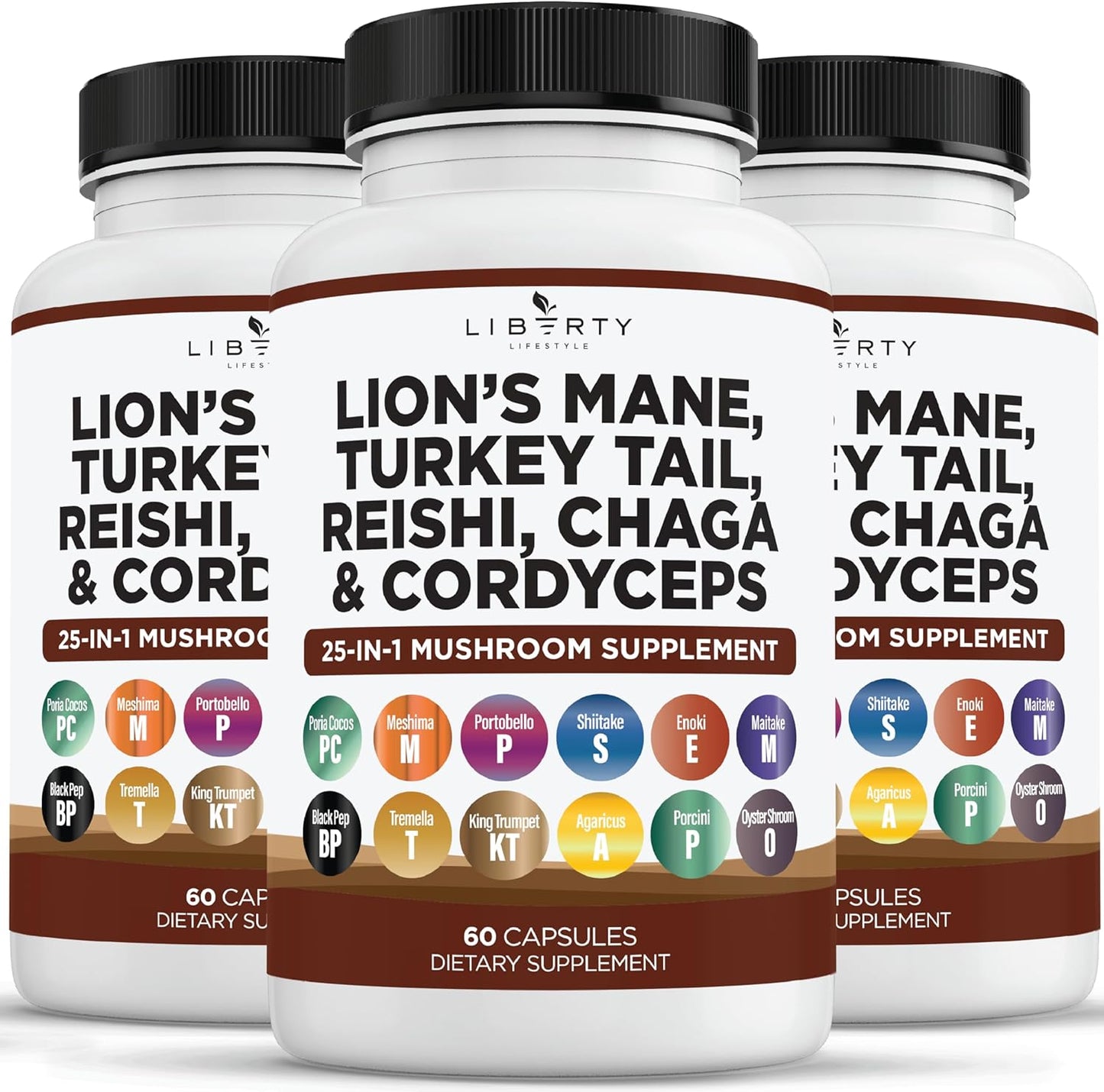Lions Mane Mushroom Supplement with Turkey Tail and More