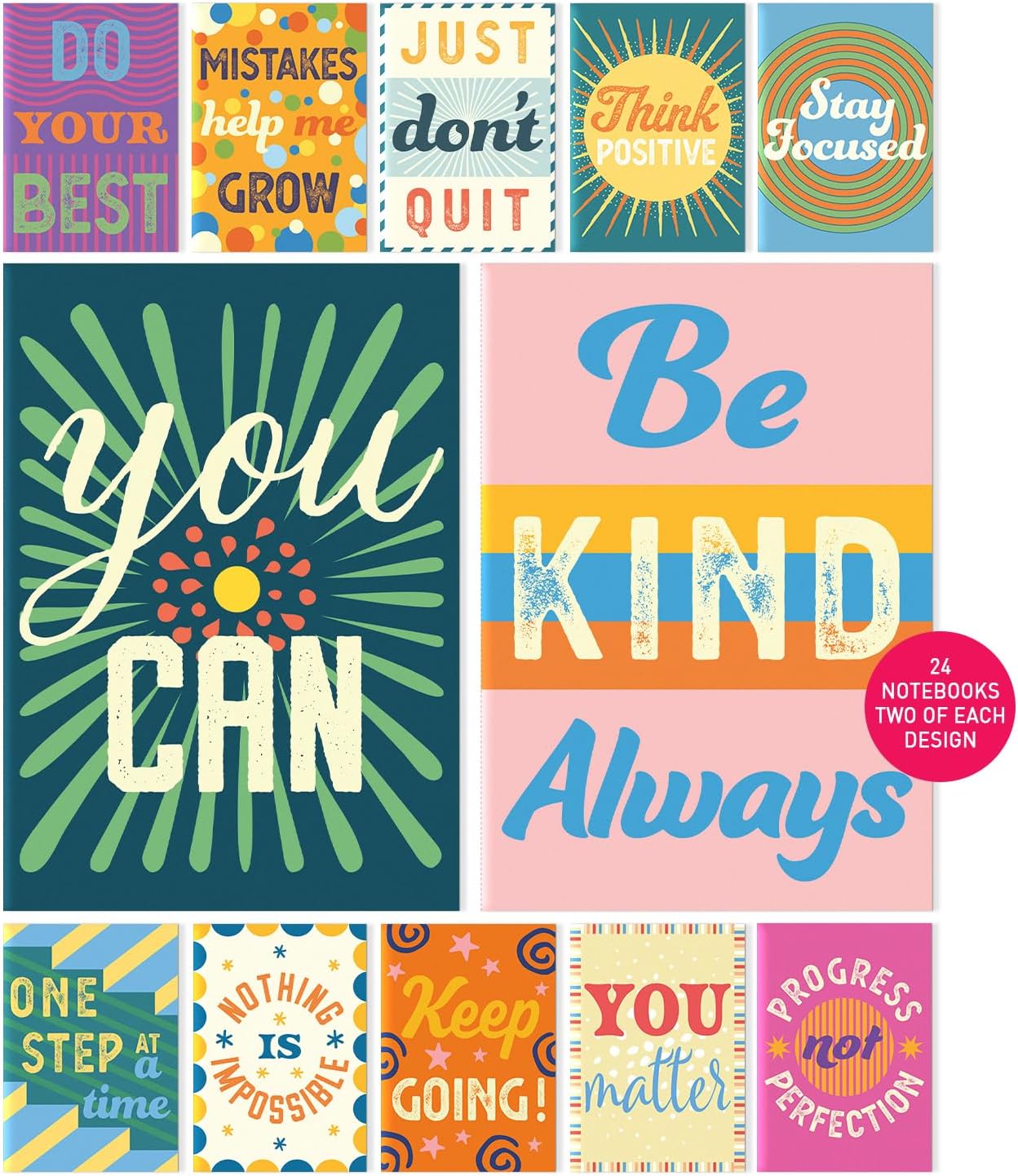 Set of 24 Sweetzer & Orange Mini Inspirational Journals - Encouraging Kids with Unique Messages!
