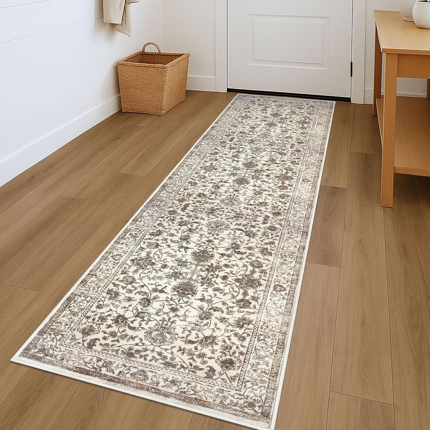 KILOCOCO Hallway Runner 2x7 Rug for Vintage Floral Decor