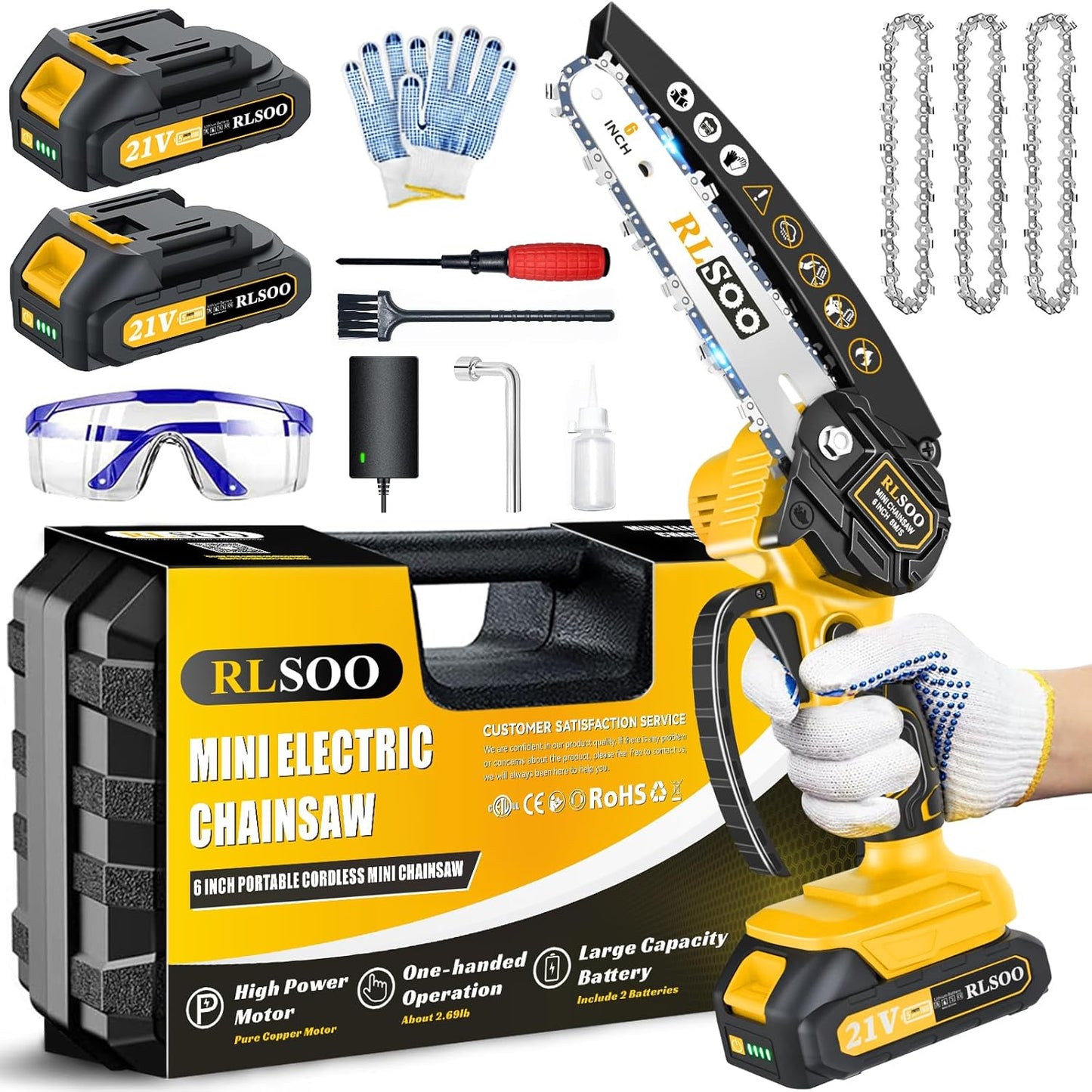 Mini Chainsaw for Efficient Wood Cutting and Tree Trimming