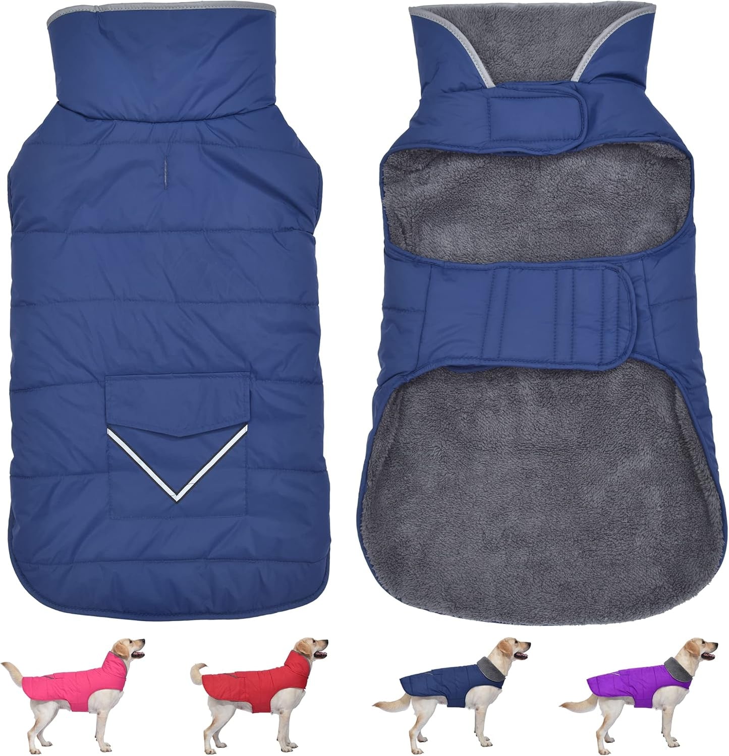 Waterproof Dog Winter Jacket with Pocket for All Sizes