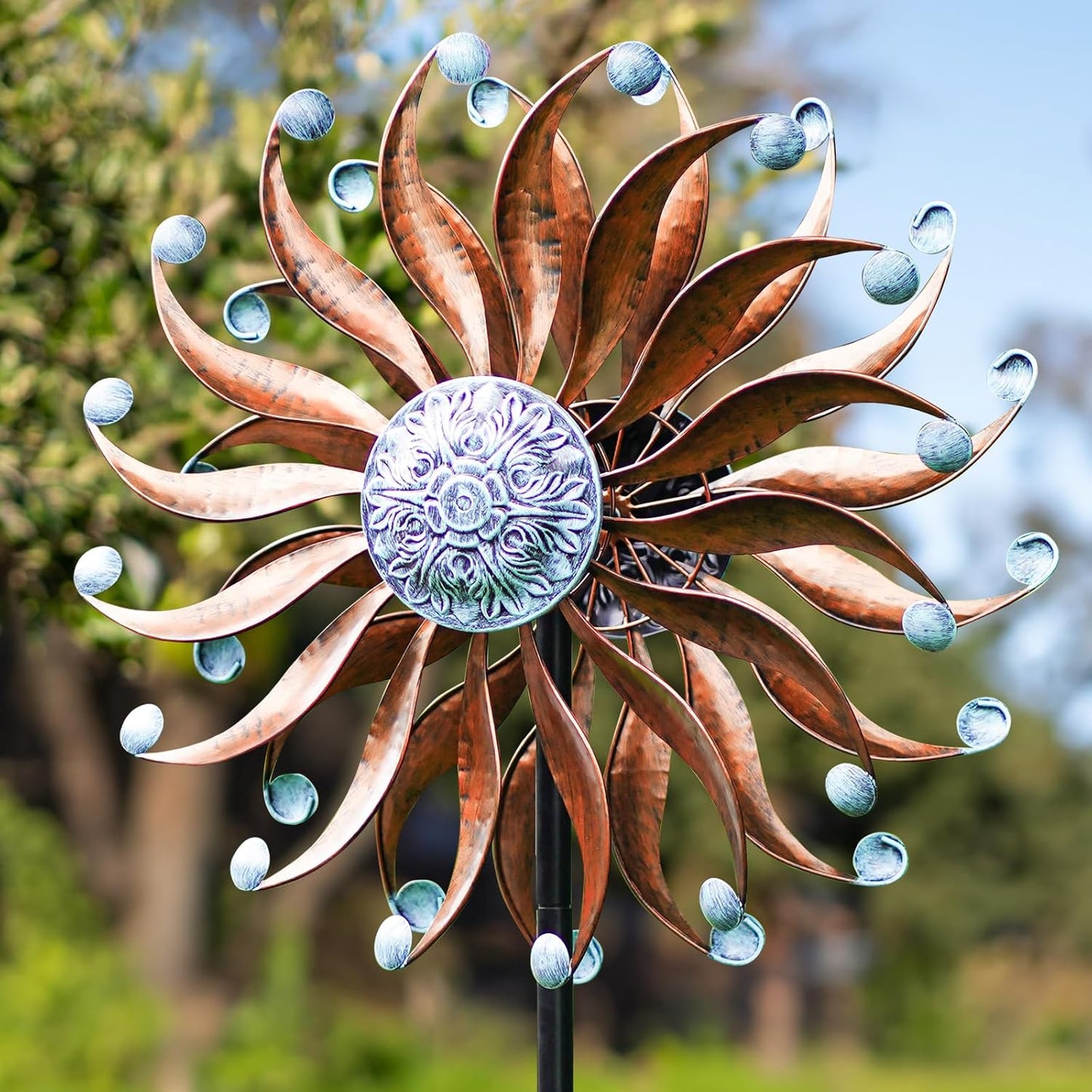Large Wind Spinners Outdoor Metal 84in for Yard and Garden