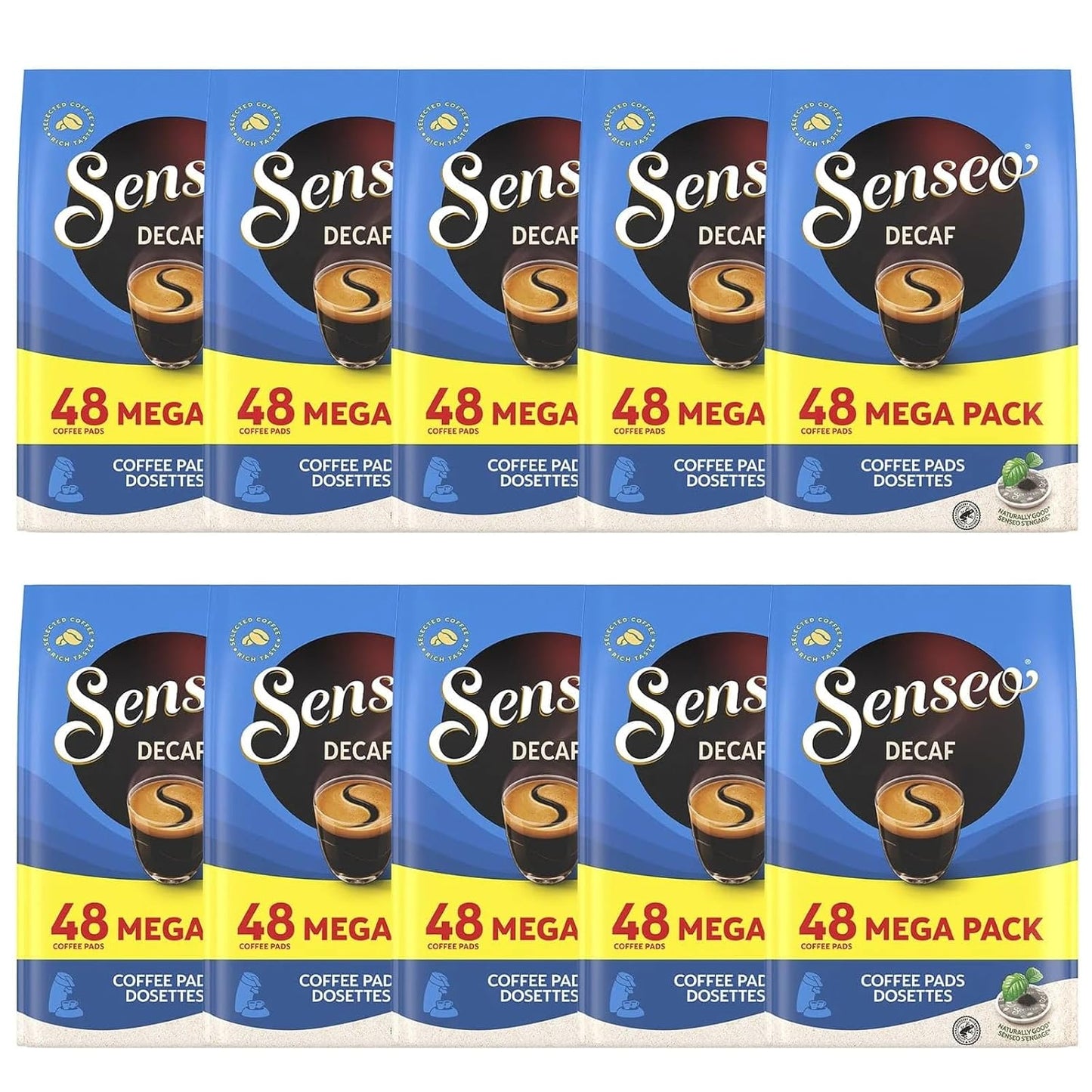 Senseo Decaf Coffee Pods 480 Count for Smooth Caffeine-Free Brew