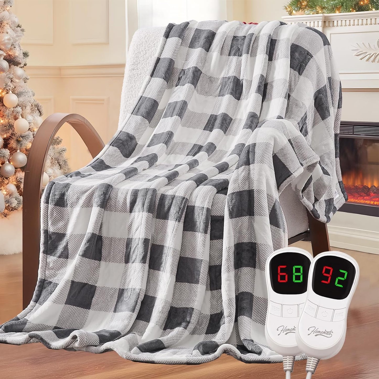 Homemate Electric Blanket Heated Queen Size for Cozy Warmth