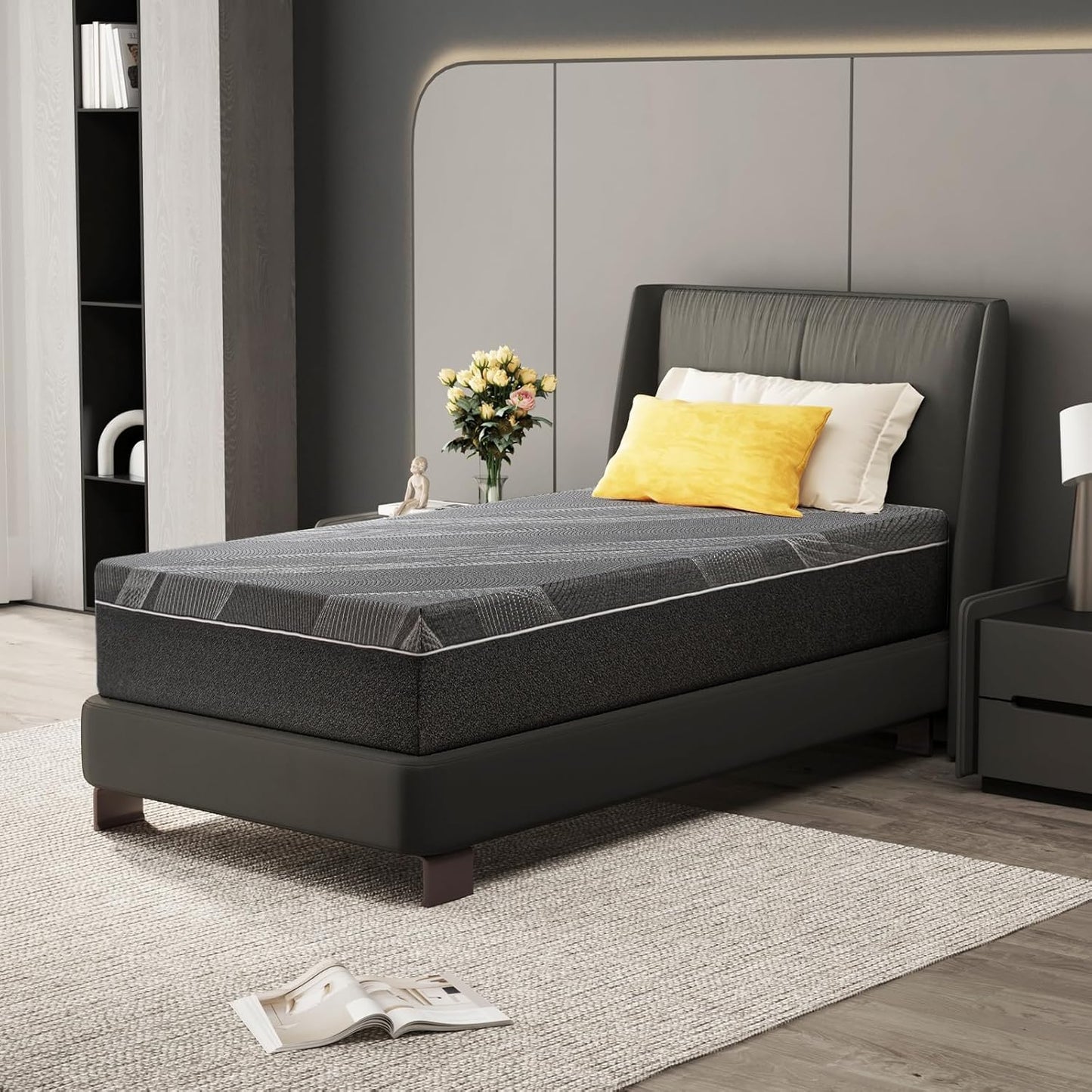 Twin XL Size Mattress with 10 Inch Gel Memory Foam for Comfort