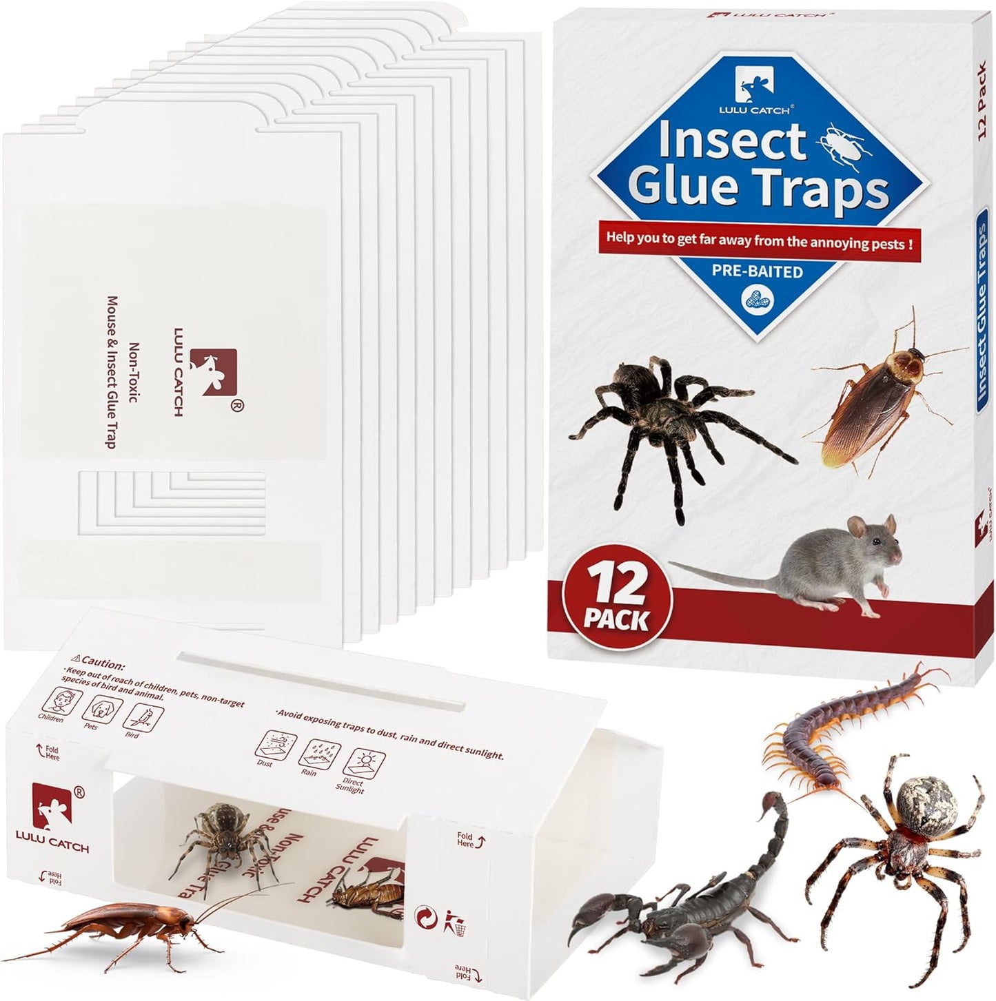 LULUCATCH 12PK Non-Toxic Bug Traps
