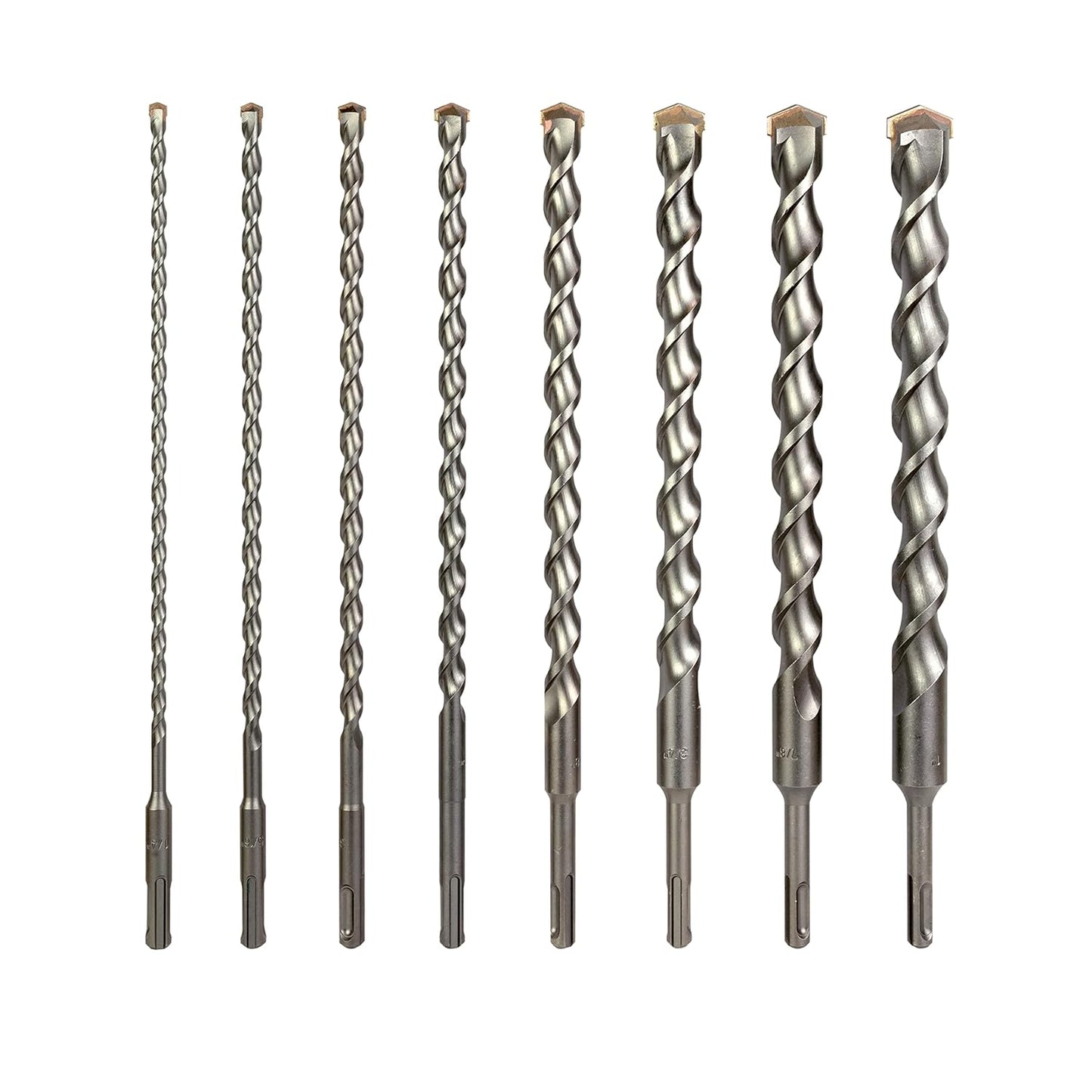 8-Piece 12in SDS Plus Drill Bits for Concrete and Masonry Work