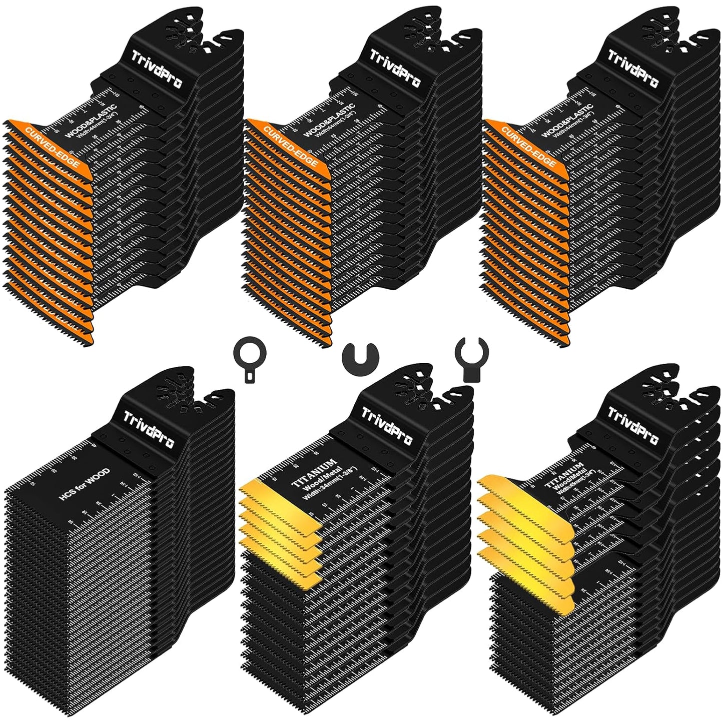 Multitool Blades Kits - 100pcs Oscillating Tool Blades Set