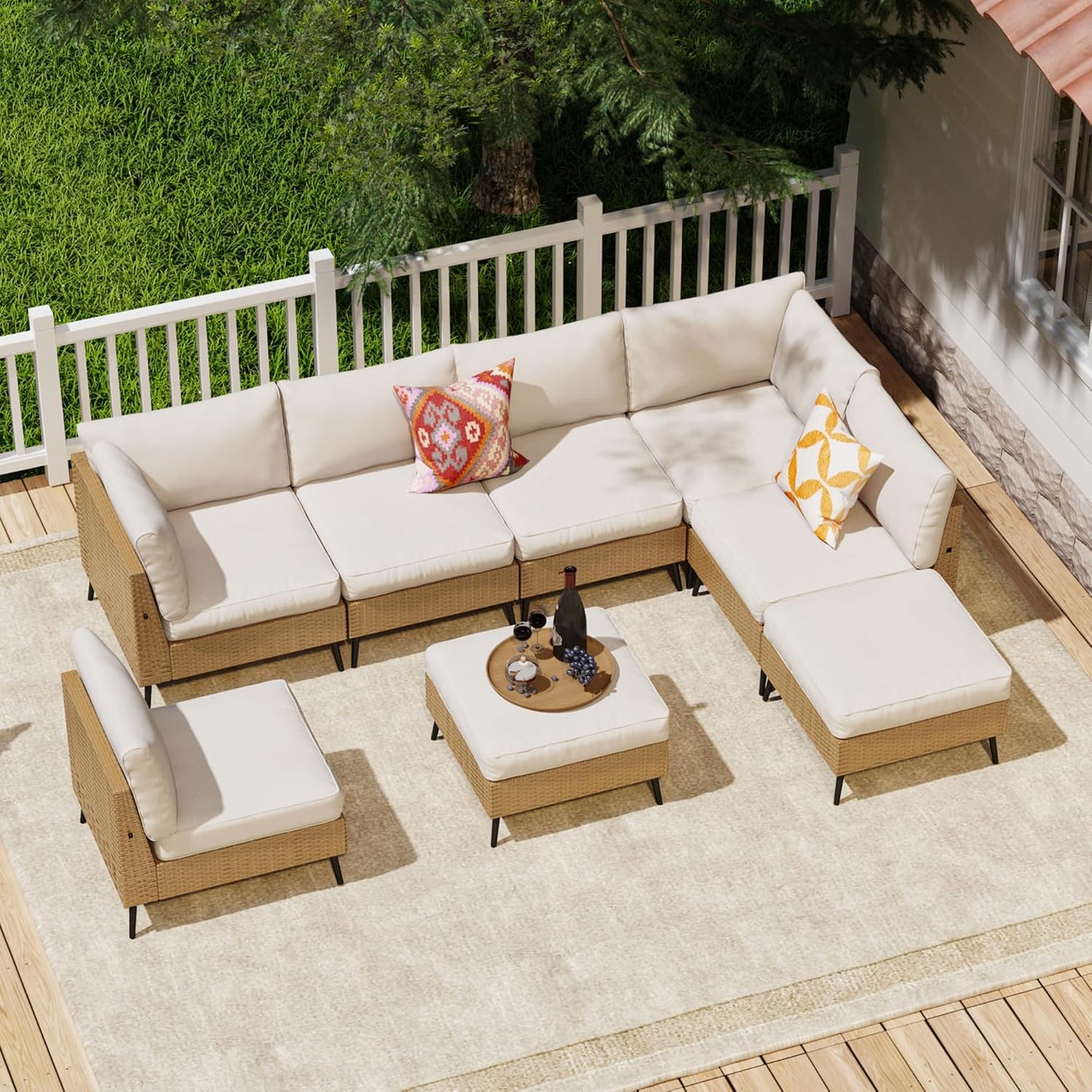 SUNCOZE Outdoor Sectional Furniture Set for Stylish Patios