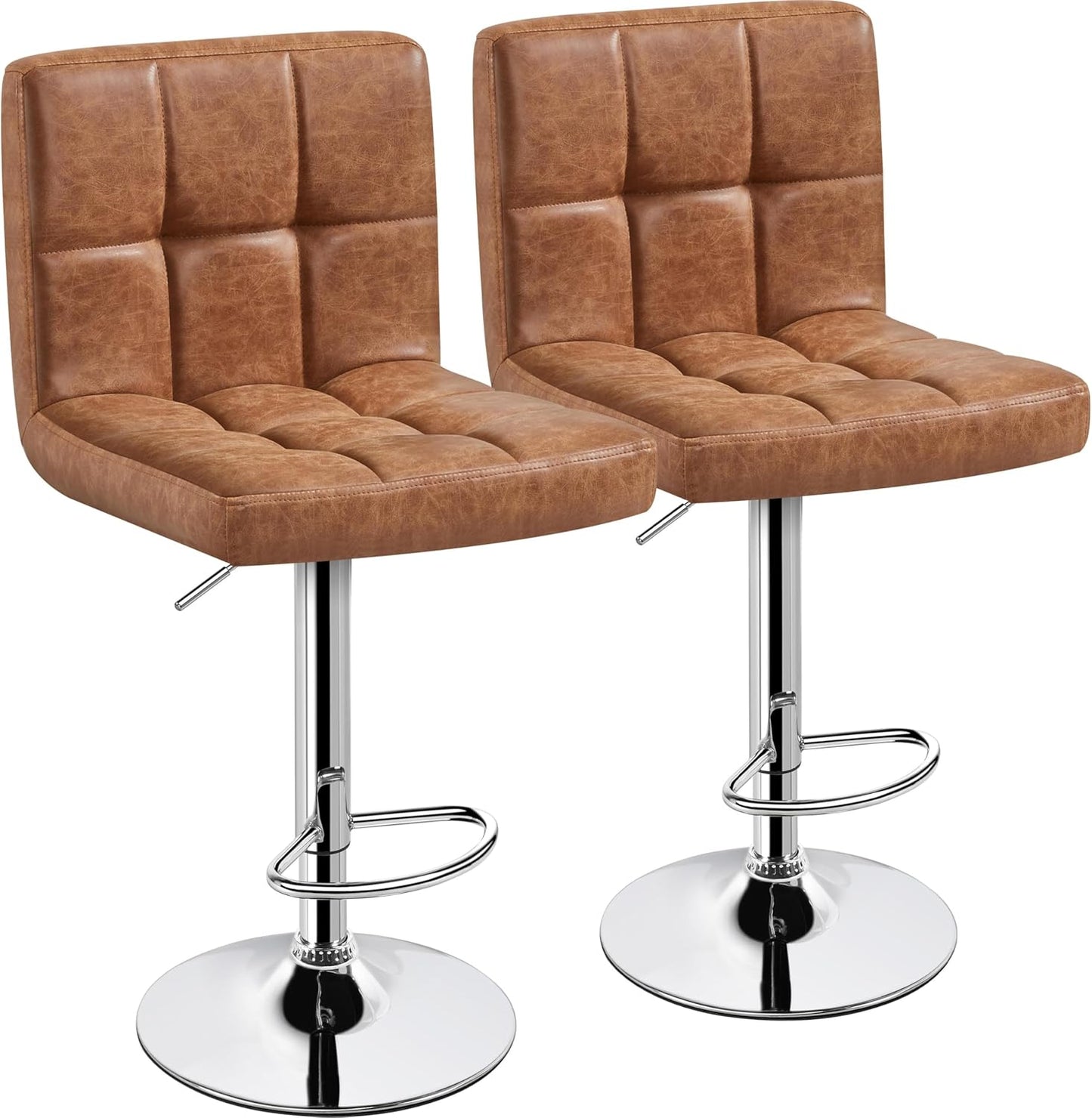 Yaheetech Bar Stools Set of 2 with Adjustable Height and Swivel