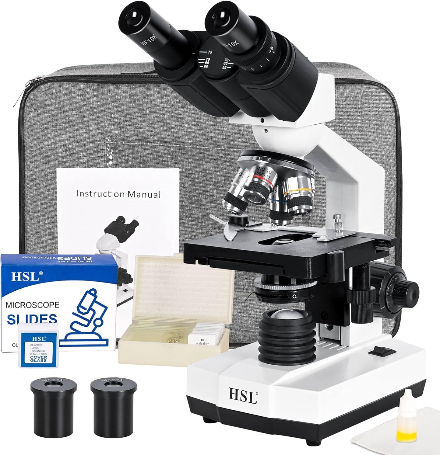 HSL 40x-2500x Compound Binocular Microscope for Education