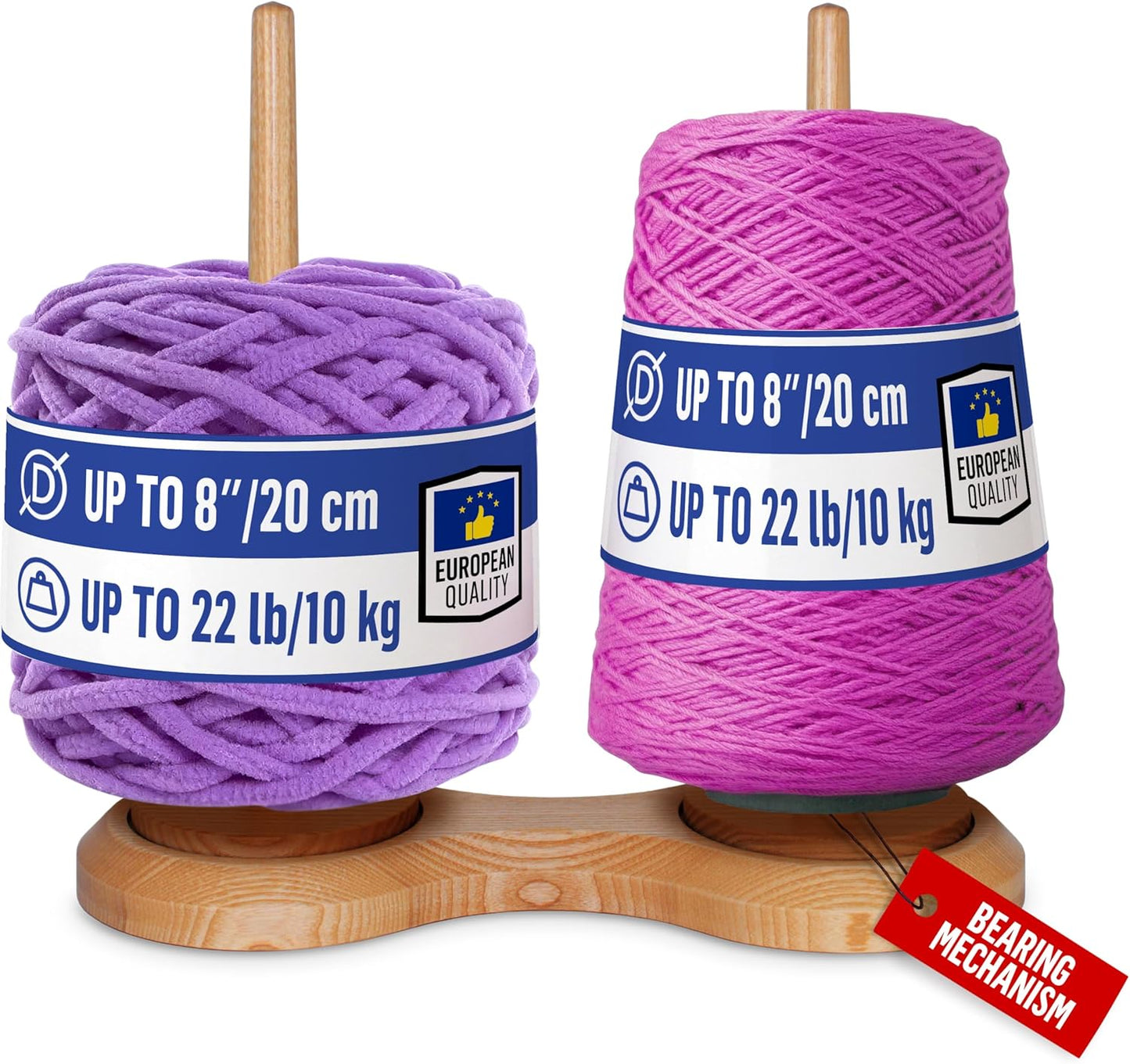 BARVA Double Yarn Holder for Chunky Yarn with Stability Features
