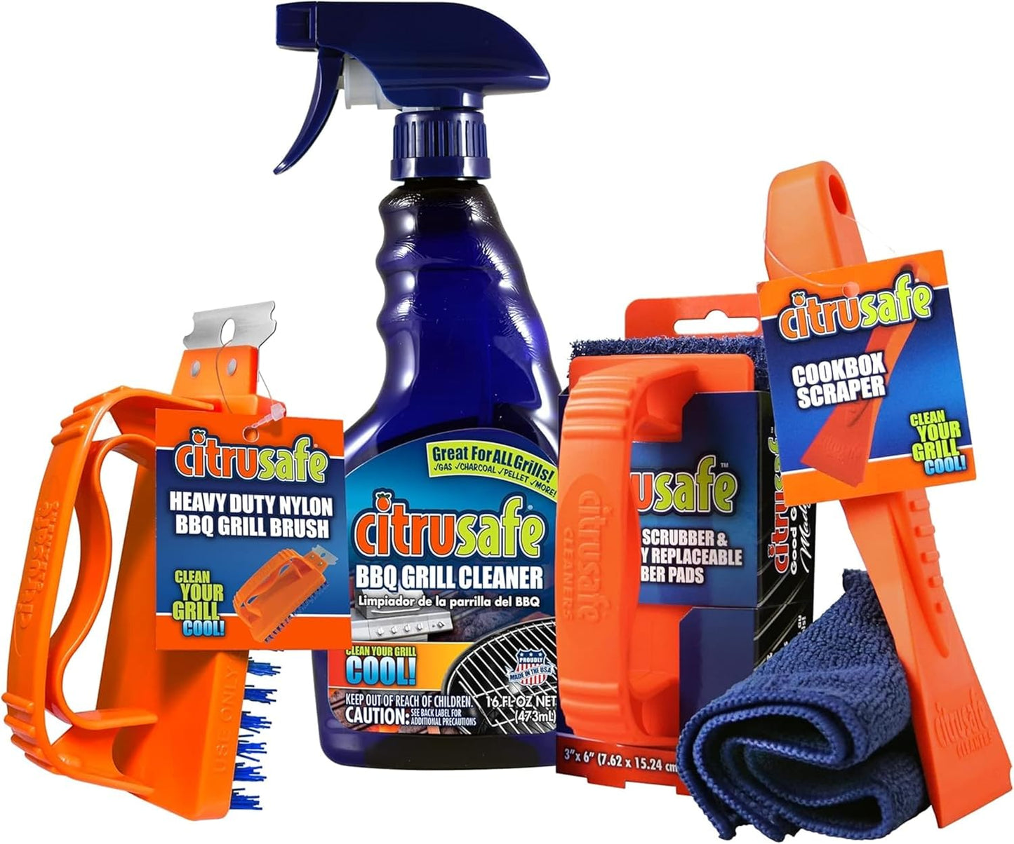 Citrusafe Complete Grill Cleaning Kit for Safe BBQ Cleaning