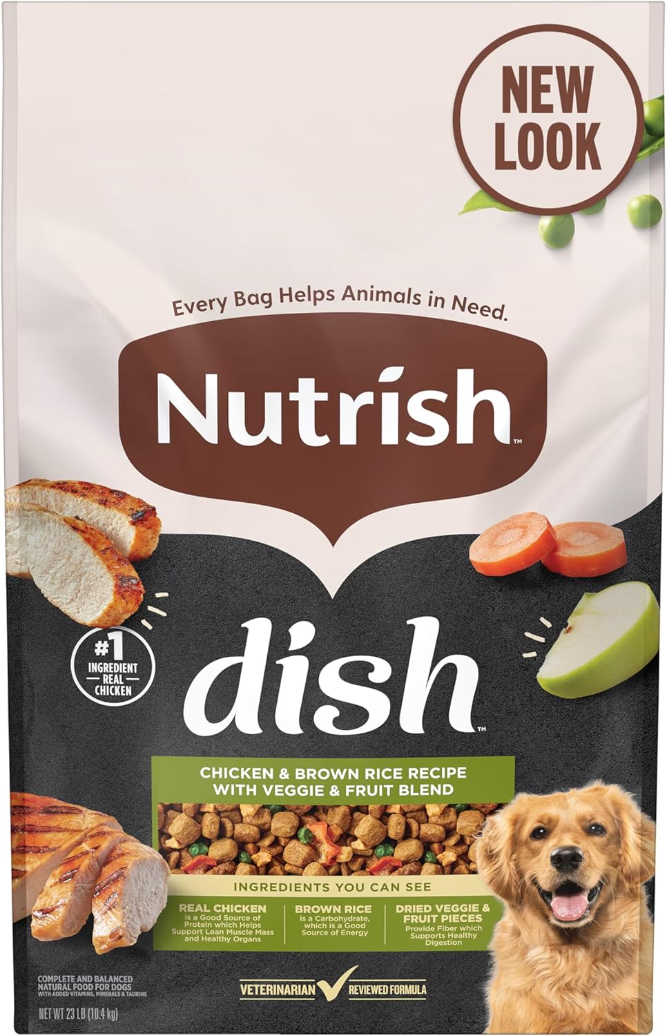 Nutrish Dish Premium Dry Dog Food with Chicken & Brown Rice