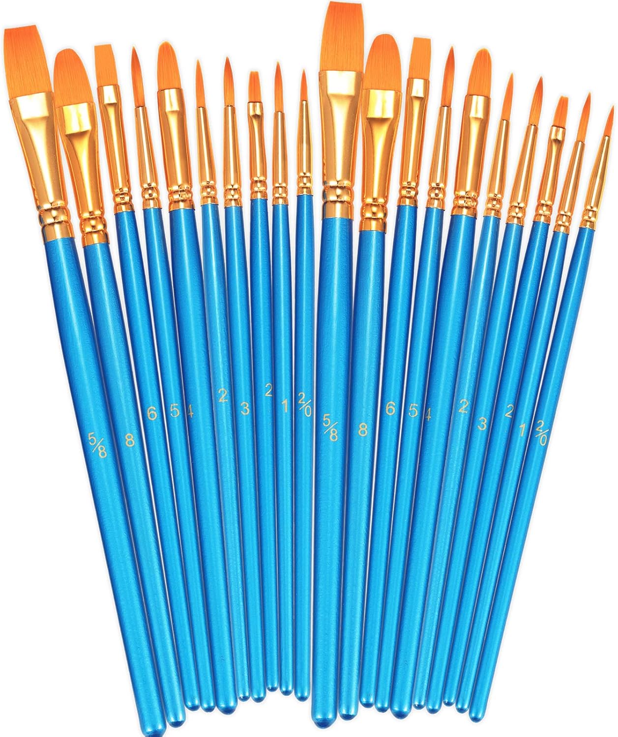 BOSOBO 20 Pcs Nylon Paint Brushes Set