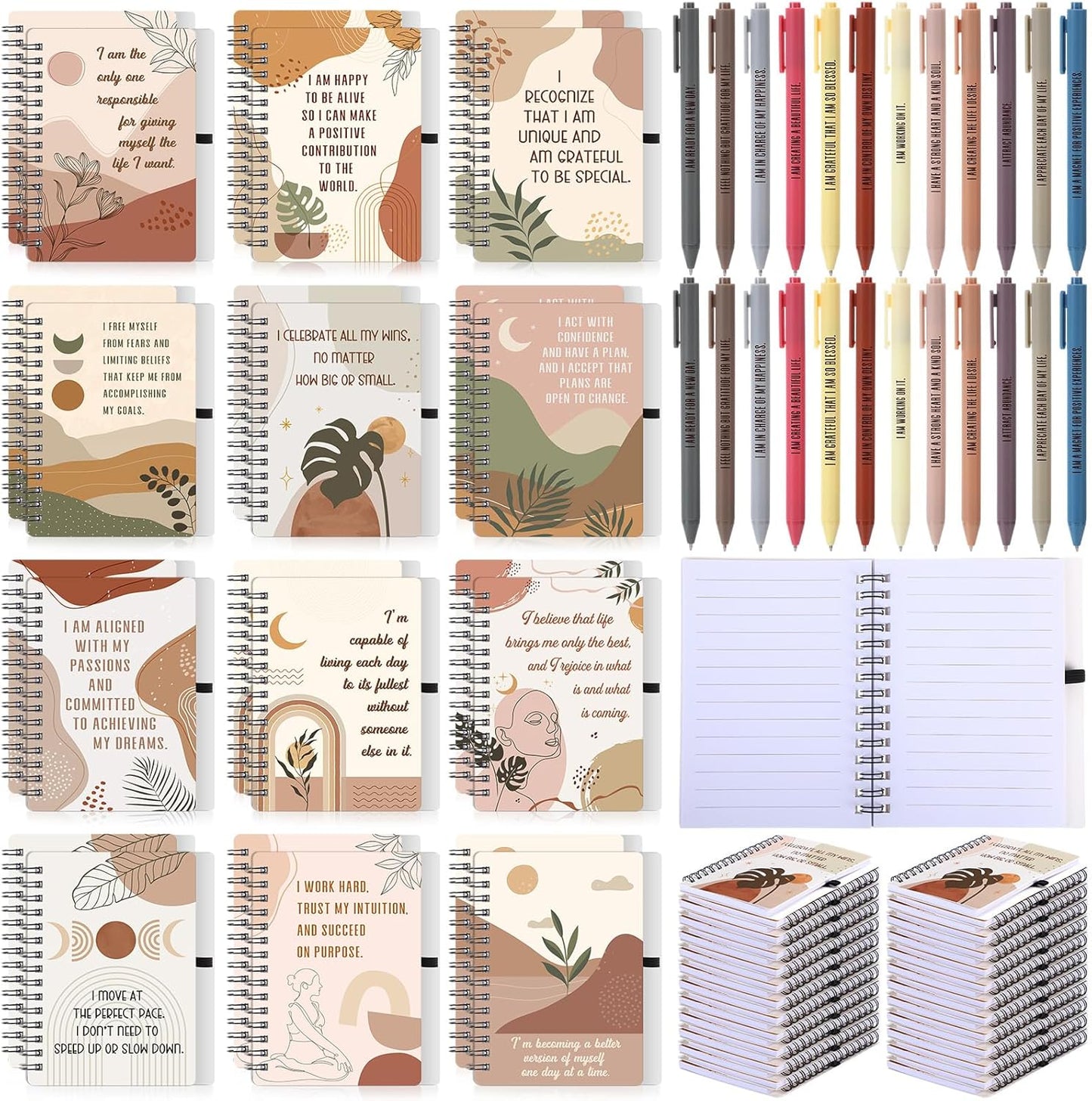 Positive Affirmation Gifts: 48 Pcs Gratitude Notebooks Set
