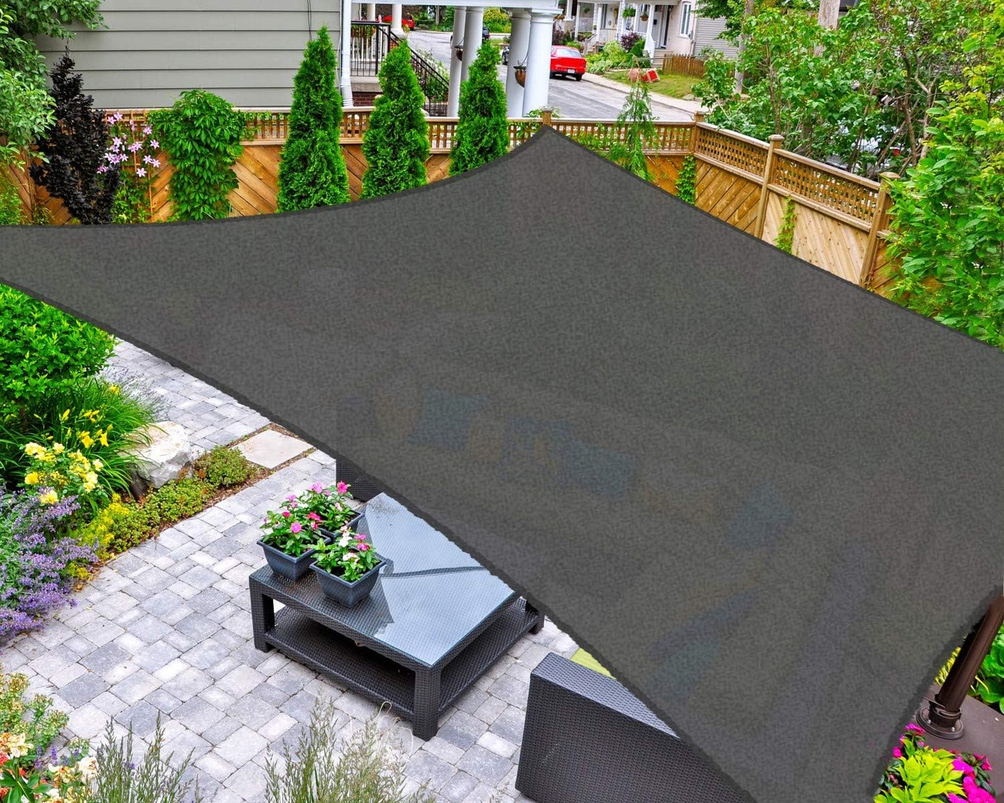 AsterOutdoor Sun Shade Sail Rectangle 16ft x 16ft for Outdoor Use