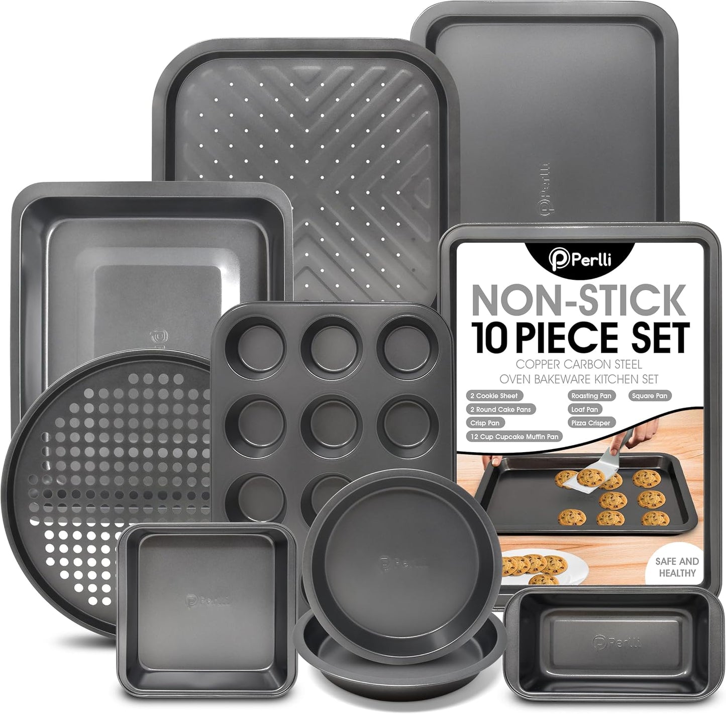 Perlli 10 Piece Nonstick Baking Pan Set for Every Kitchen