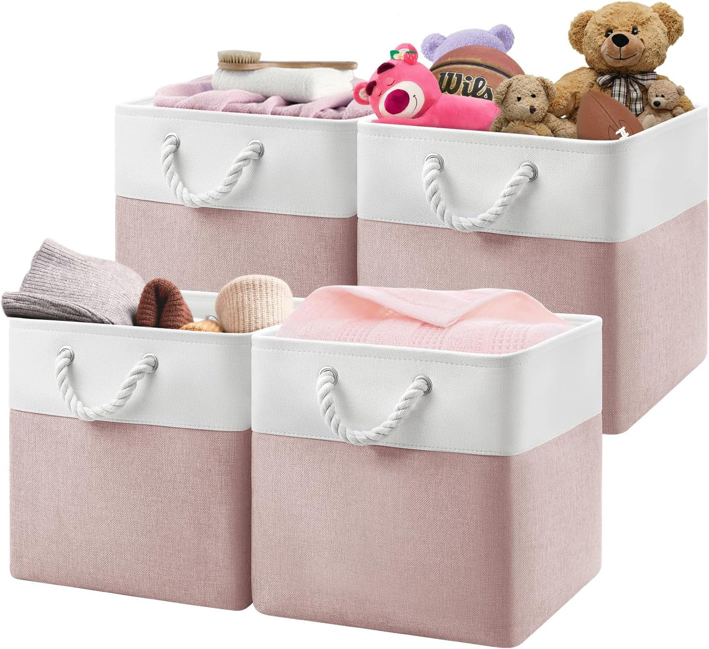 13x13x13 Storage Cube Bins Set of 4 for Home Organization