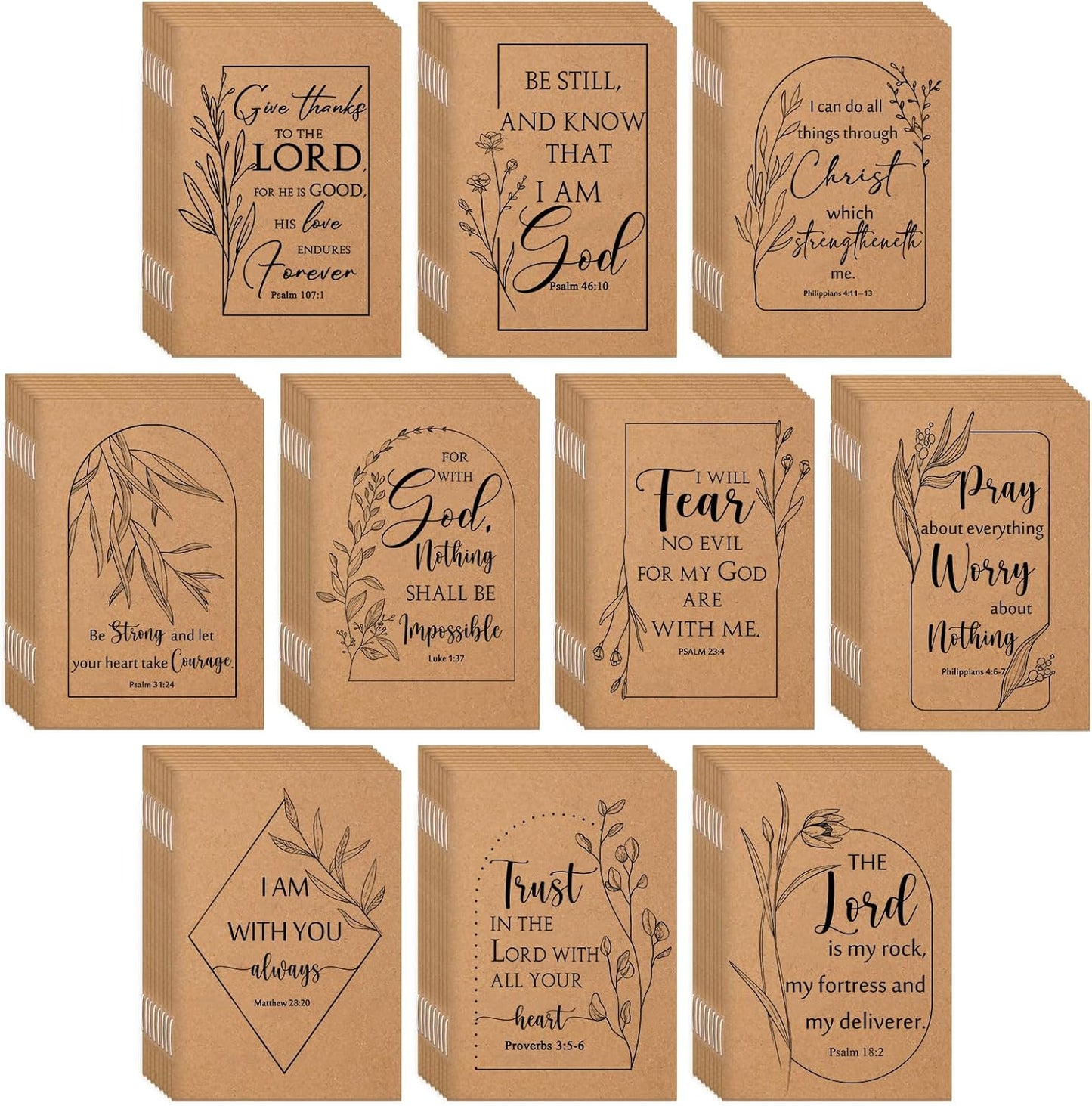 Kisston Bible Verse Mini Notebooks - Inspirational Sunday School Gift