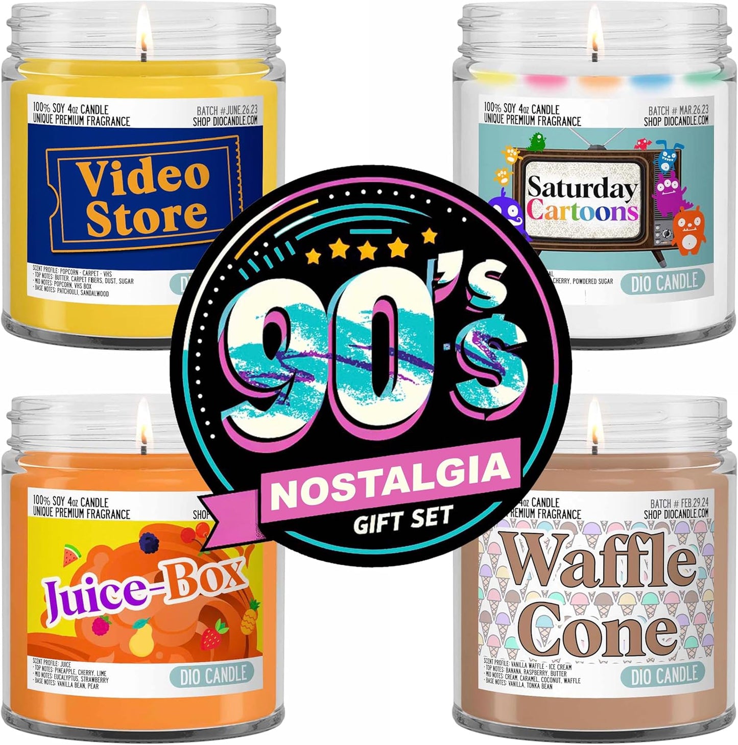 90fts Nostalgia Scented Candles Gift Set - Vegan Soy Candles