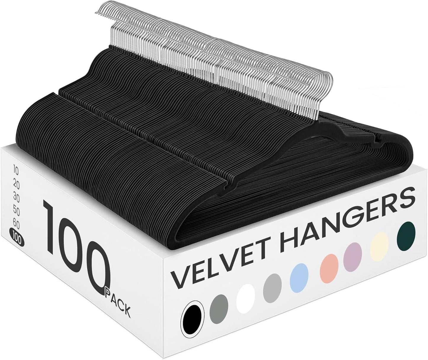Non-Slip Velvet Hangers 100 Pack for Space-Saving Closet Solutions