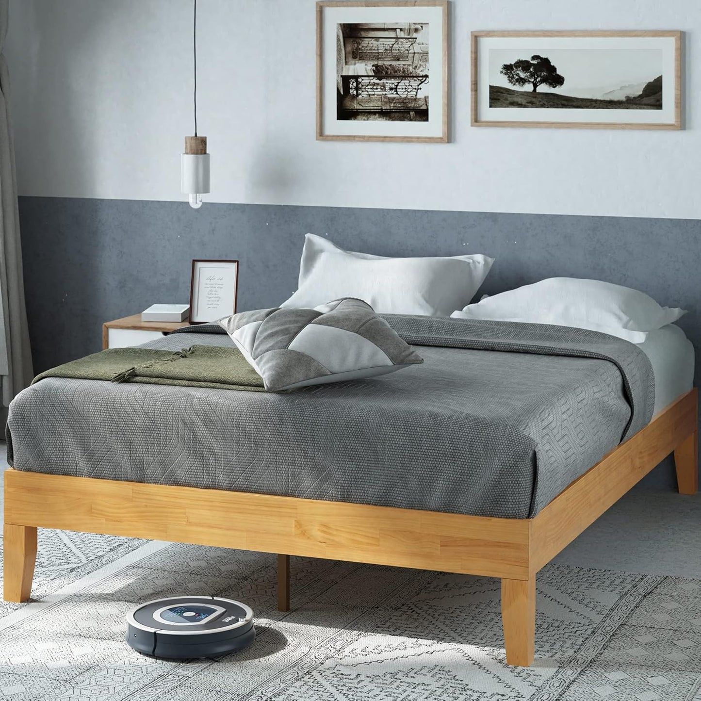 ZINUS Moiz Deluxe Wood Platform Bed Frame for Queen Size