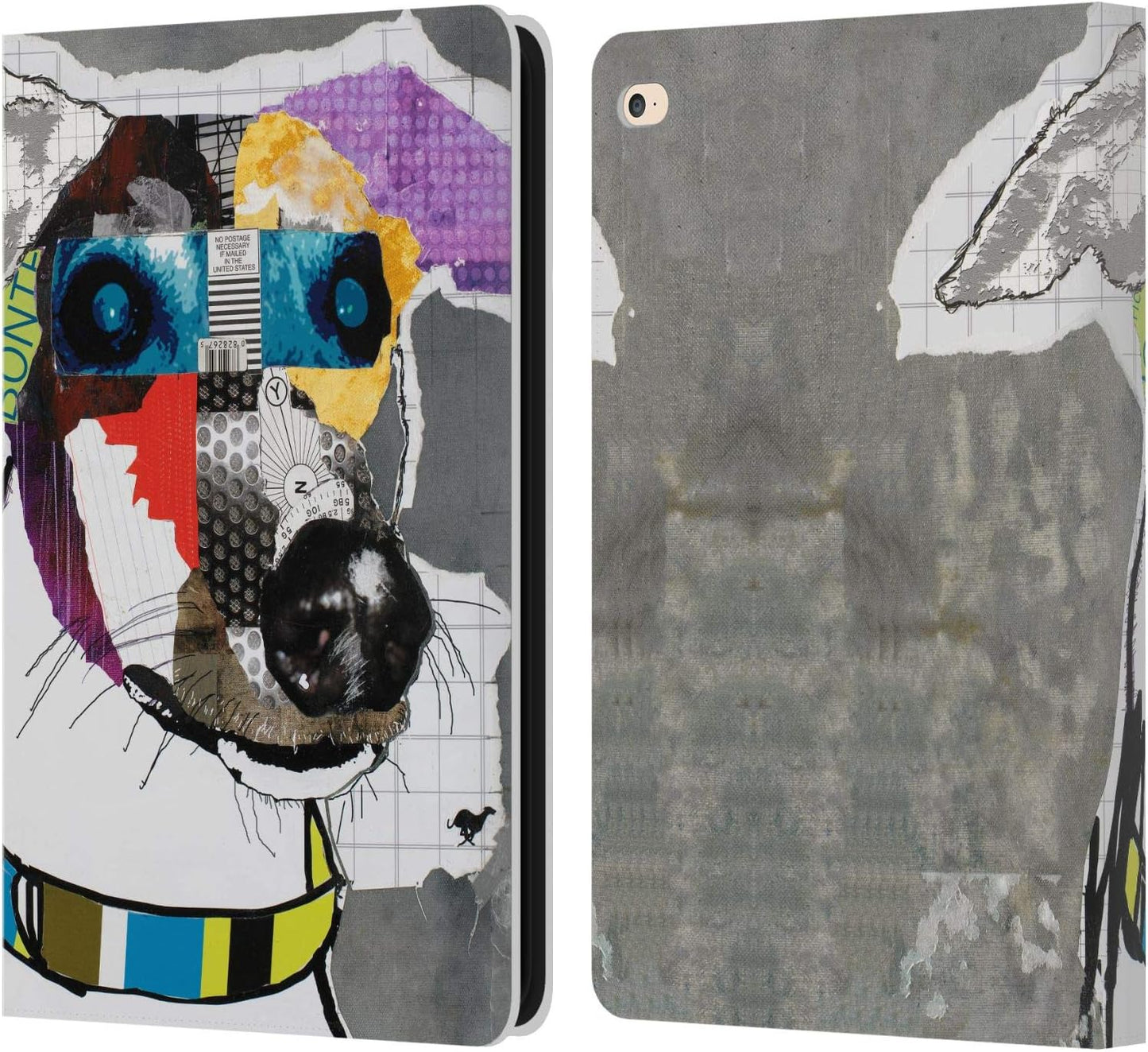 Michel Keck Greyhound Dogs Leather Wallet Case for iPad Air 2