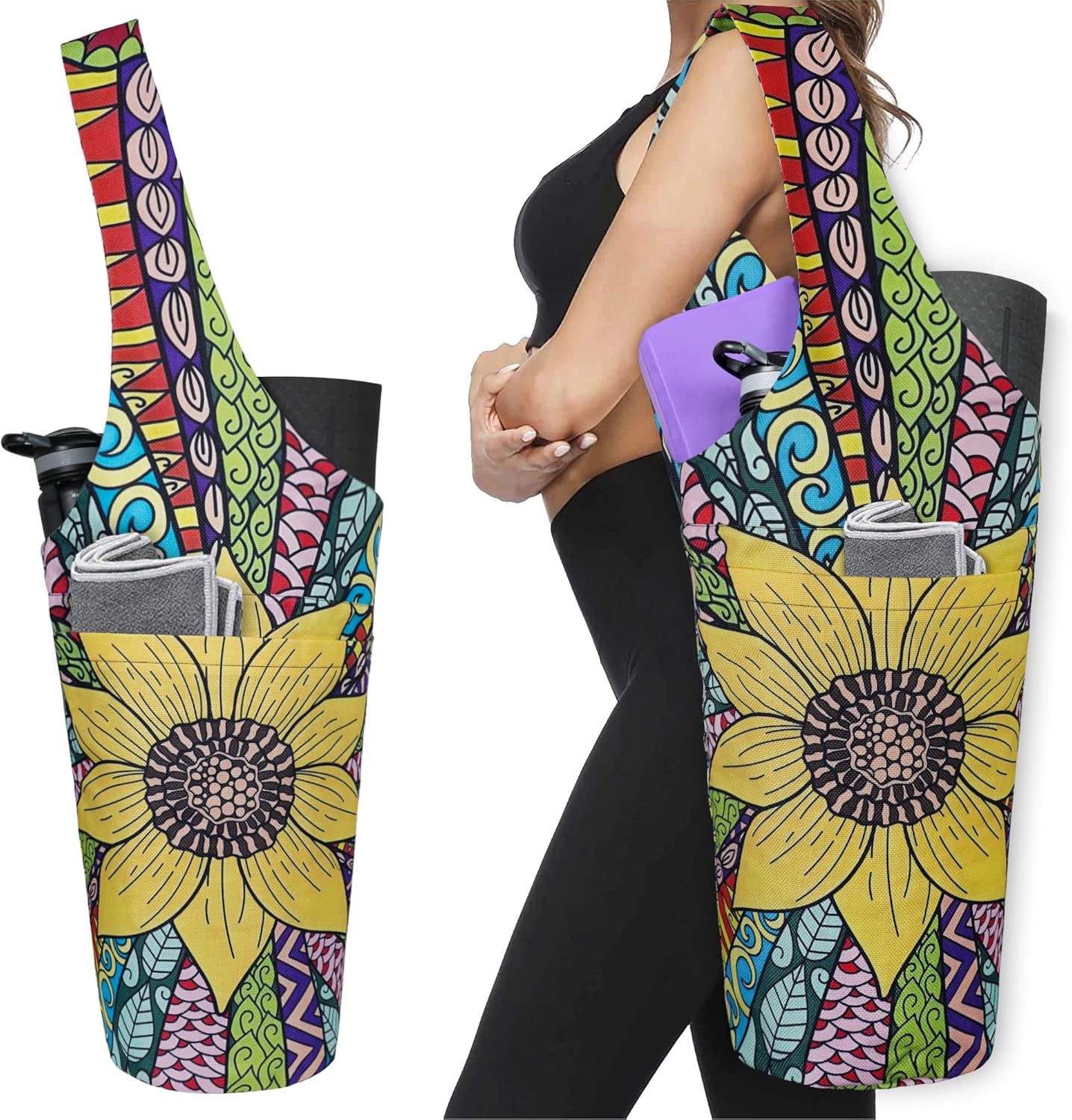 Spacious Yoga Mat Bag with Zipper Pockets - BagYG