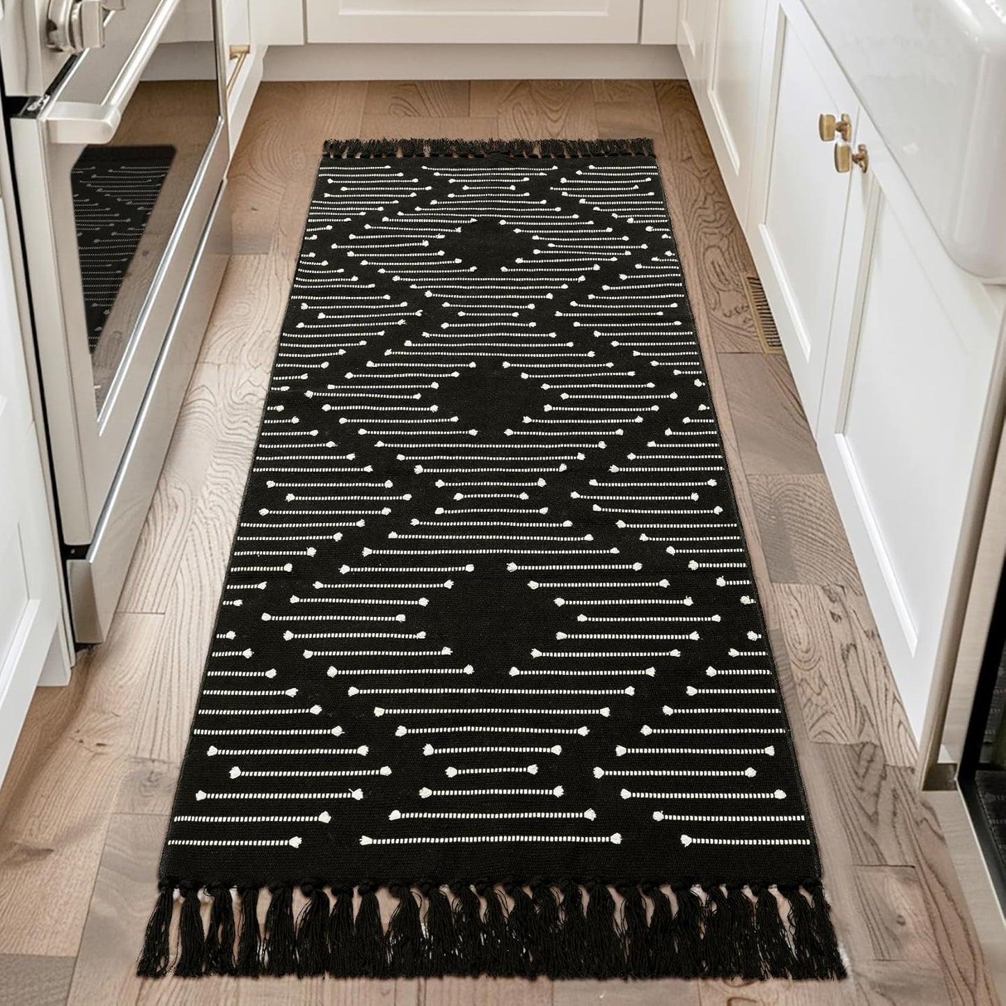 Tritard Washable Runners for Hallways 2x6 Boho Rug with Tassels