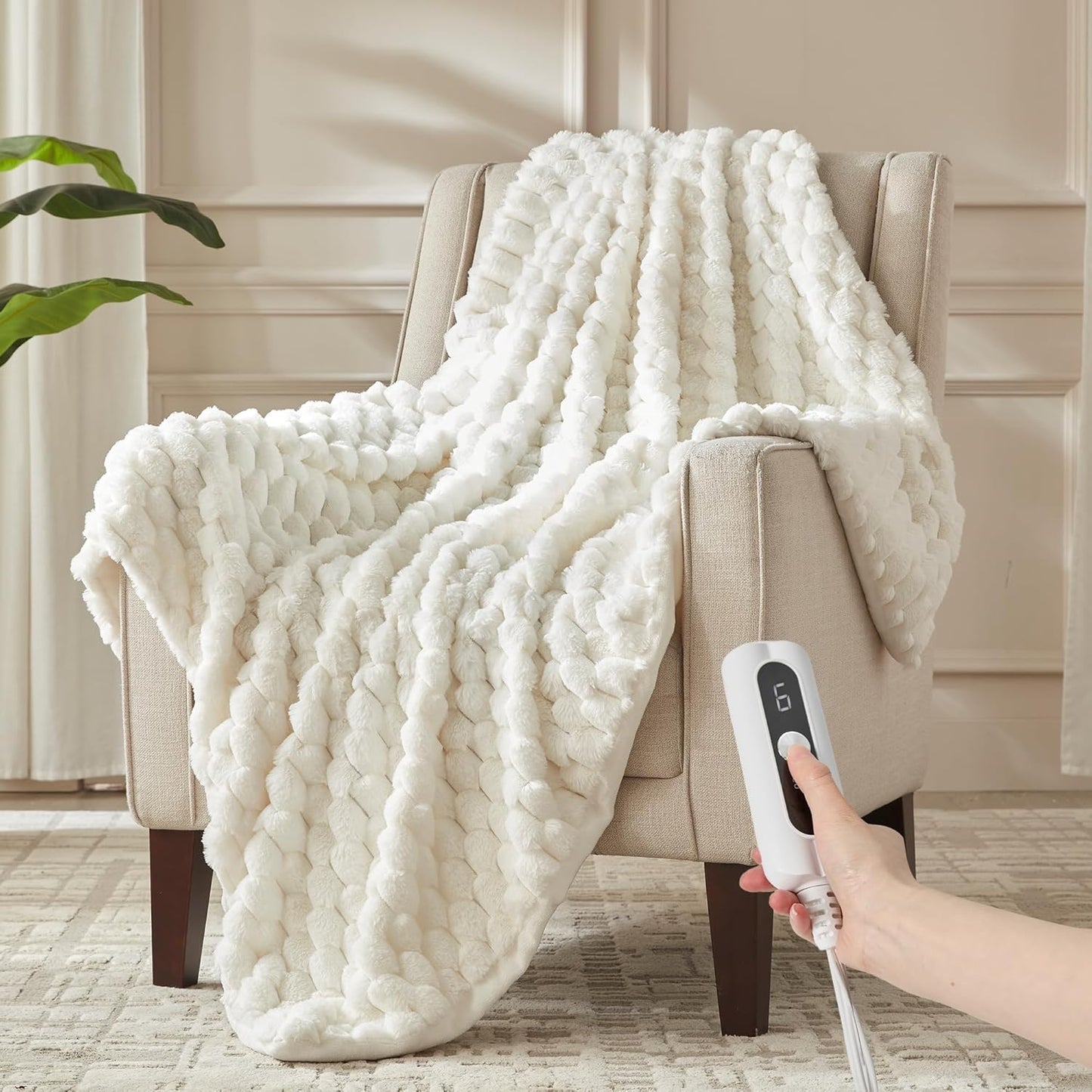 Heated Throw Blanket with Fast Heating and Cozy Design