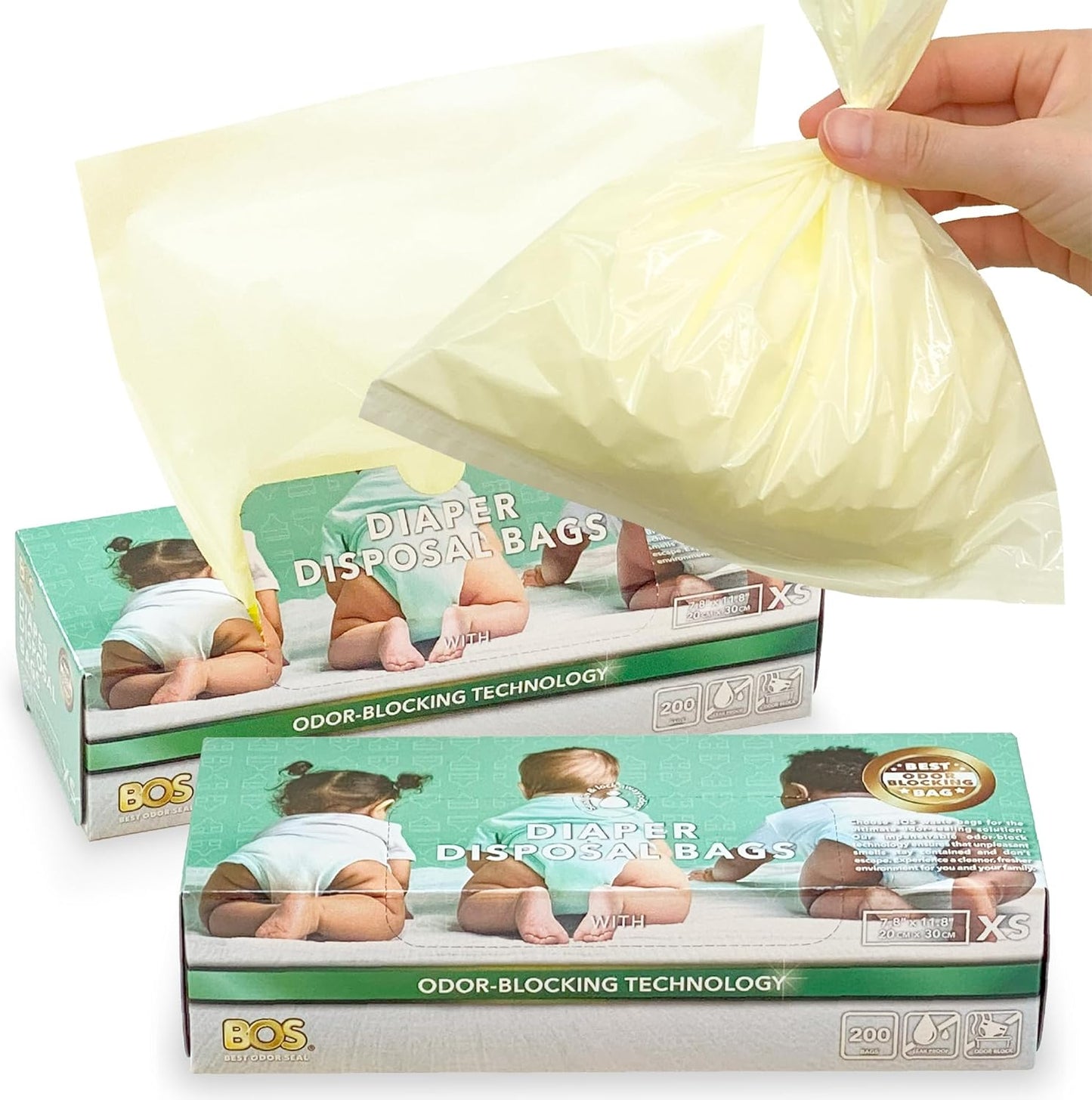 BOS Odor-Sealing Dirty Diaper Trash Bags for Freshness