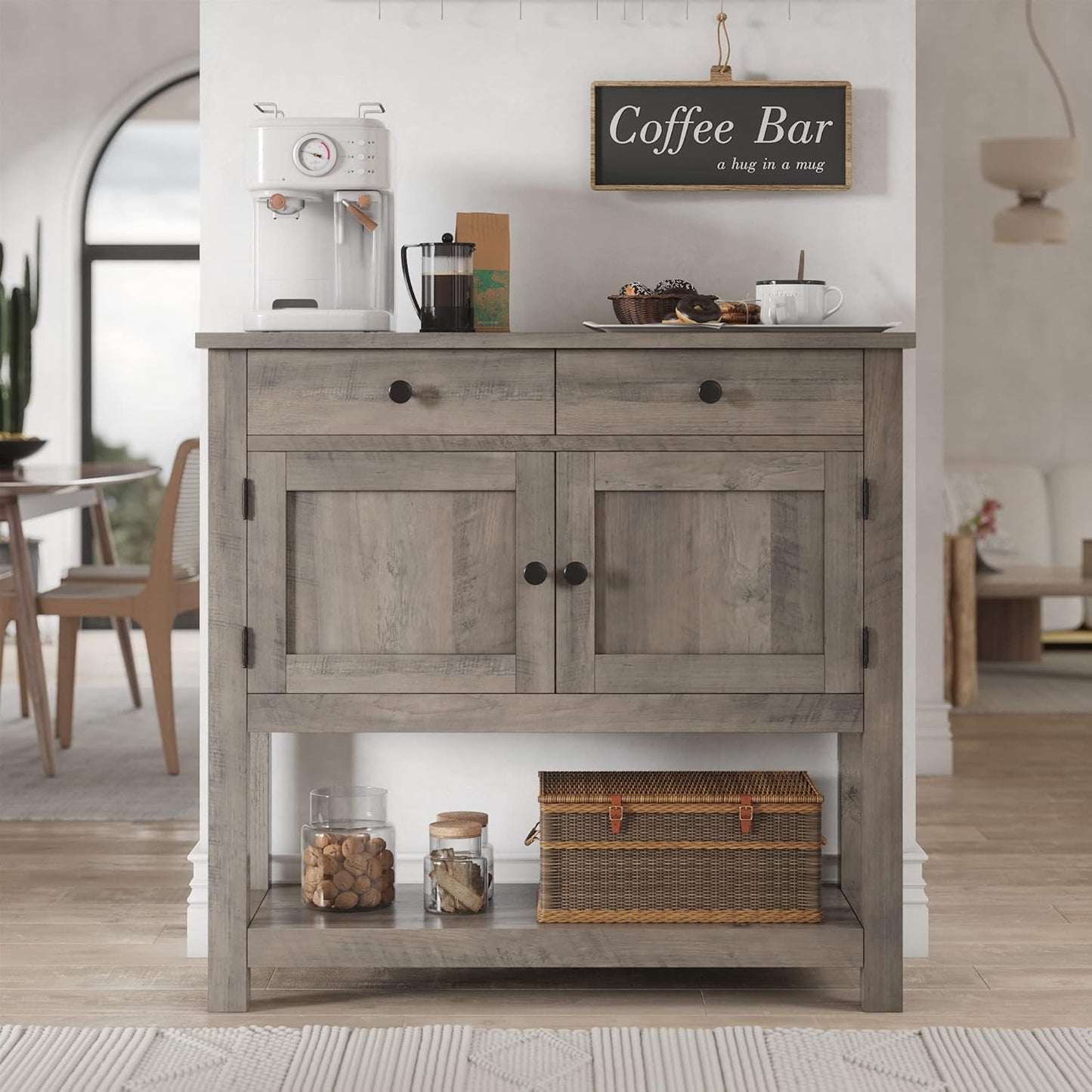 HOSTACK Farmhouse Console - Stylish Storage Solution