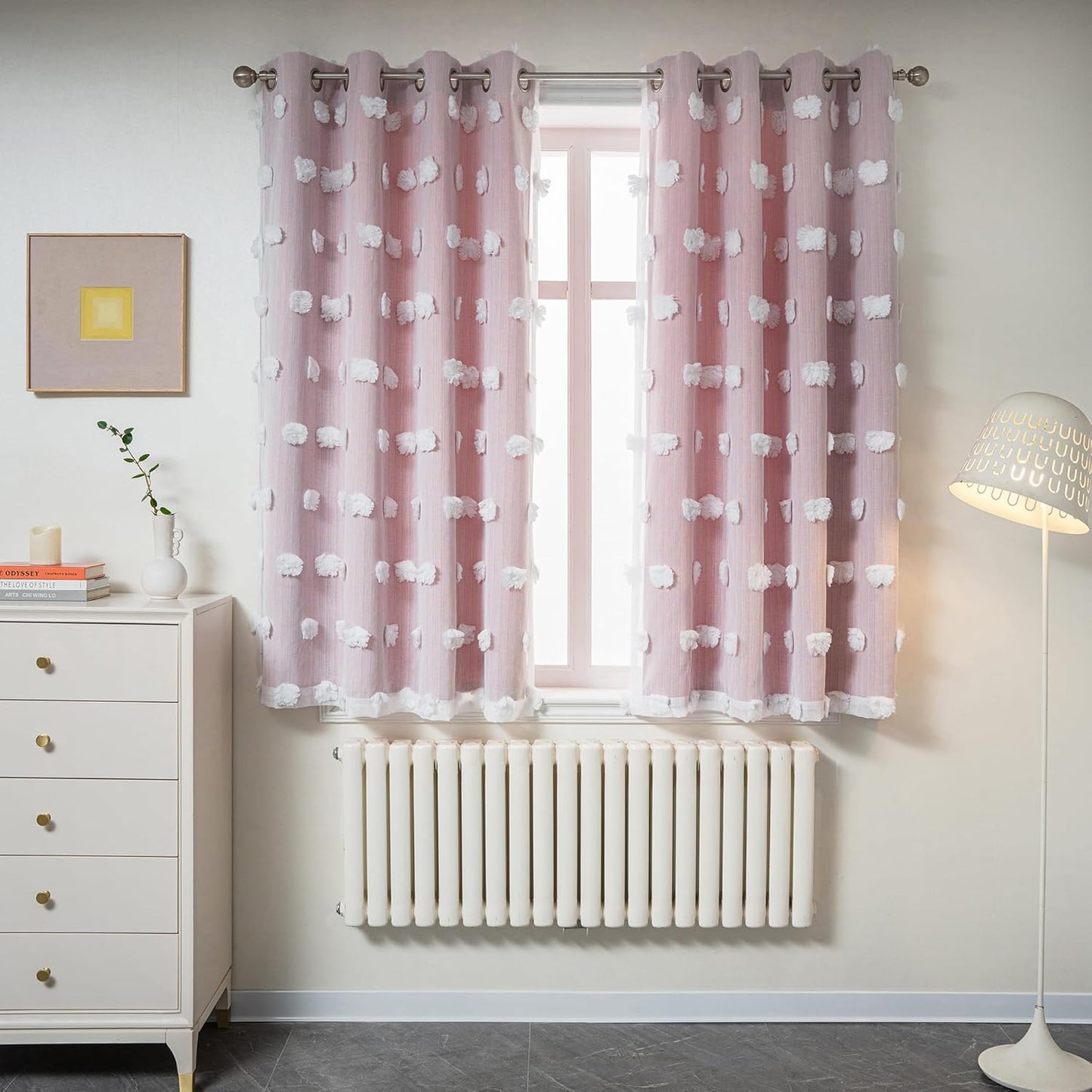 MYSKY HOME Double Layer Curtains for Girls Bedroom Decor