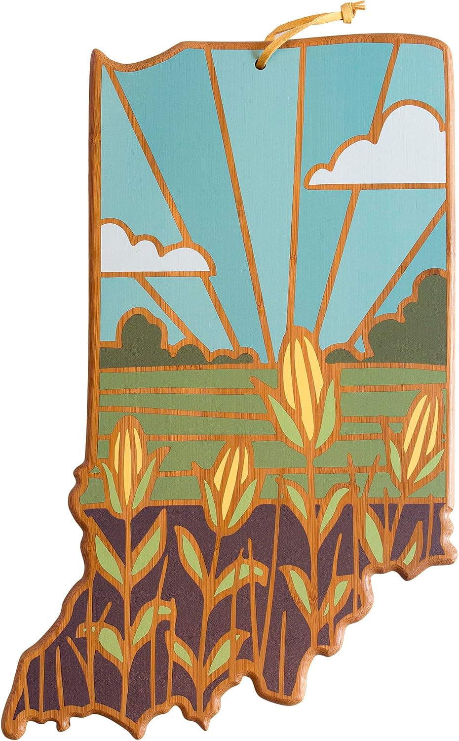 Totally Bamboo Indiana State Shaped Cutting Board for Charcuterie