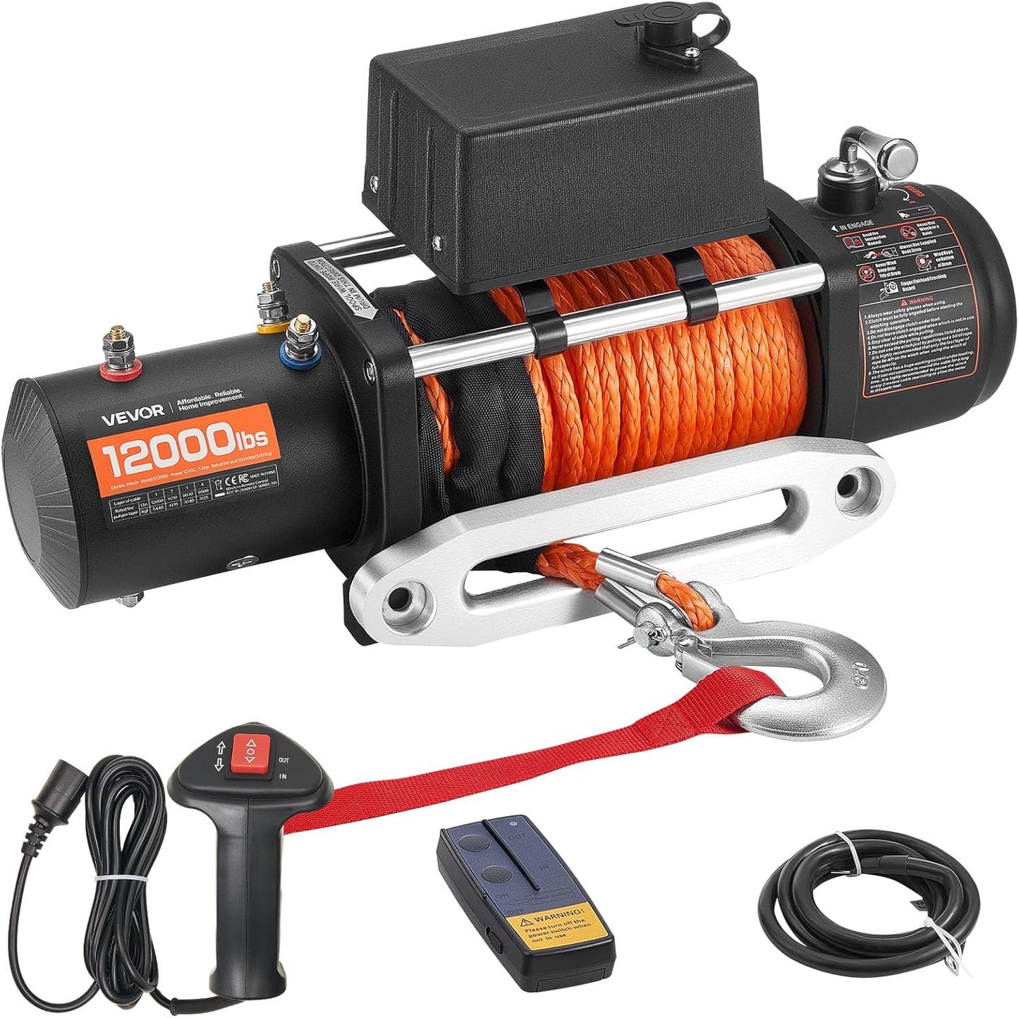 VEVOR Electric Winch for Off-Road Recovery with 12000 lbs Capacity