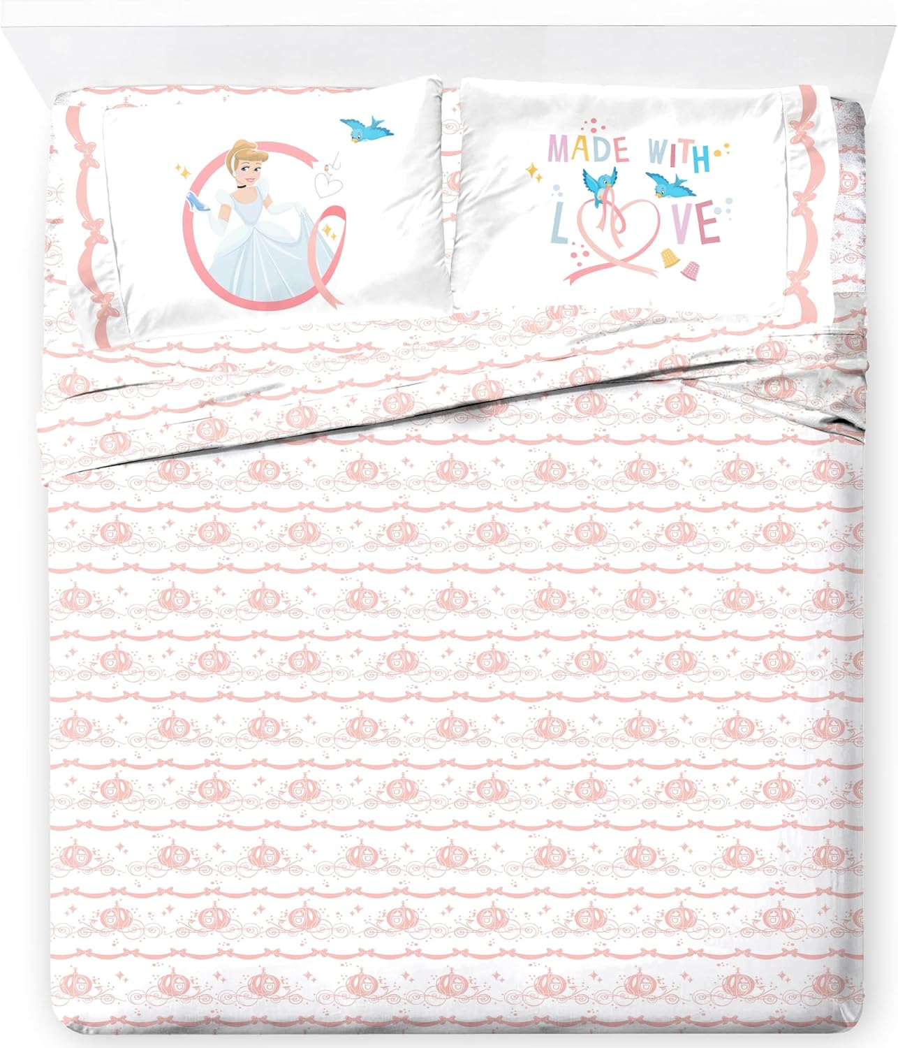 Princess Cinderella Kids Sheet Set - Ultra-Soft Bedding for Fun