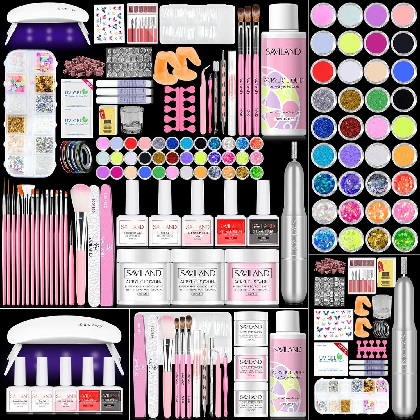SAVILAND Acrylic Nail Kit: Complete Set for Beginners and Pros