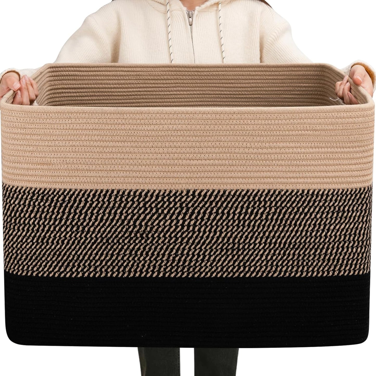108L Super Large Blanket Basket for Living Room Storage Needs