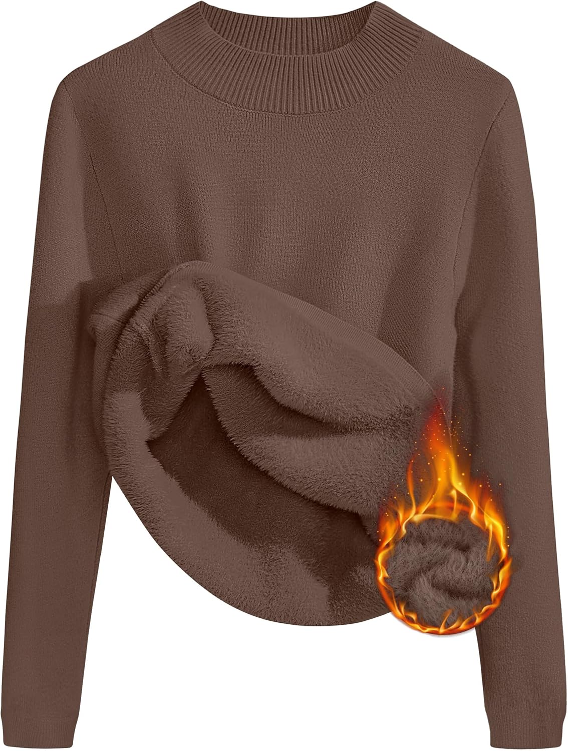 ZESICA Women's Fleece Sherpa Lined Sweater for Winter Style
