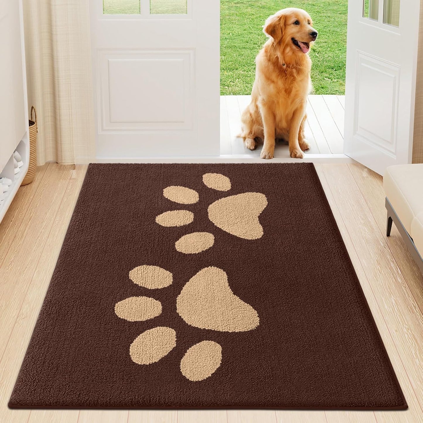 Buganda Dog Door Mat for Muddy Paws - Absorbent and Non-Slip