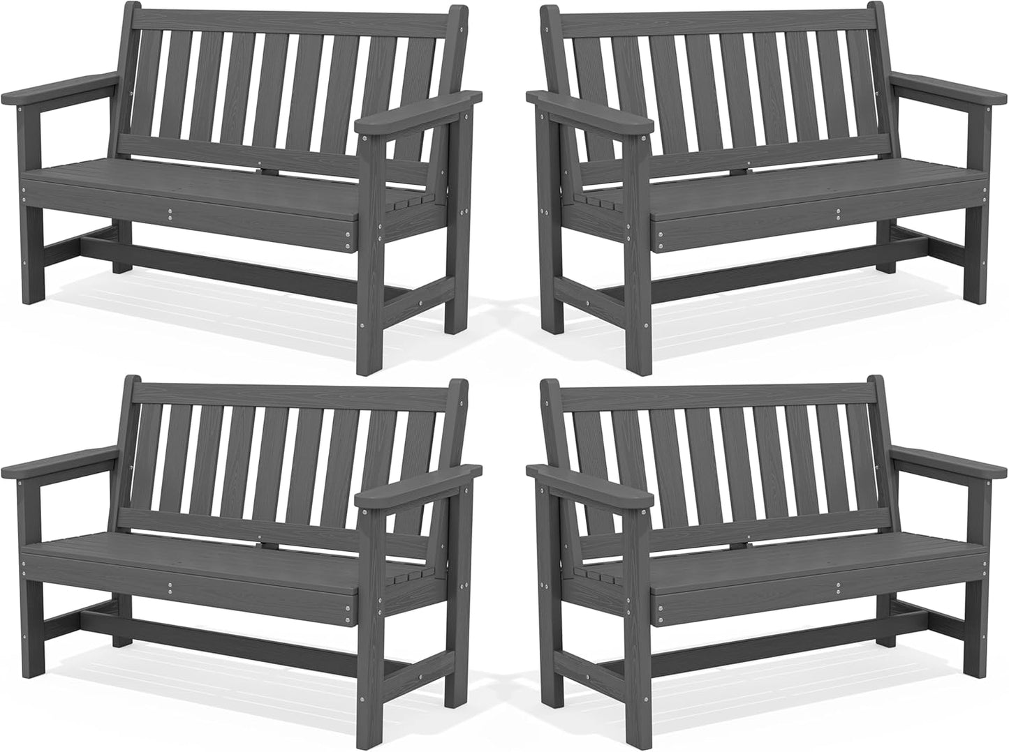 SERWALL Outdoor Bench for 2, Weatherproof and Durable Design