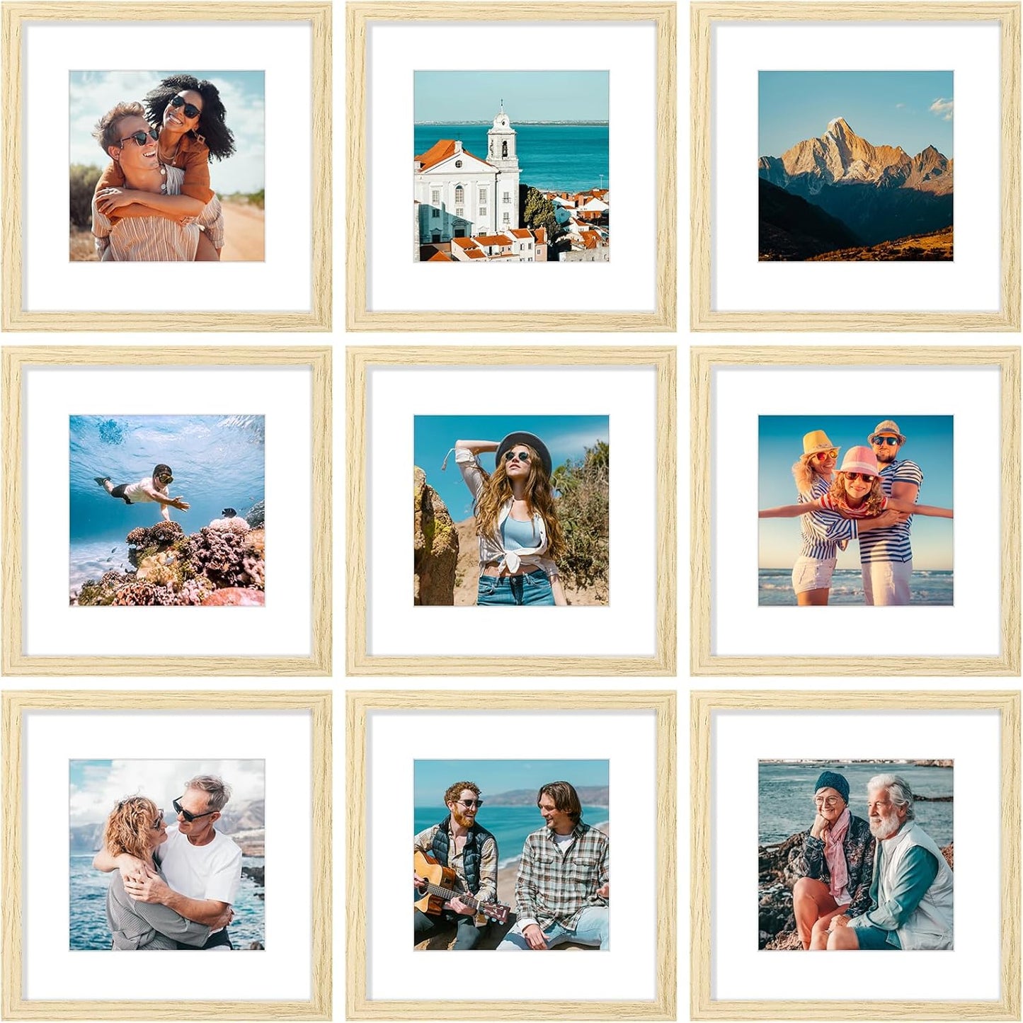 Vittanly 12x12 Picture Frames Set of 9 for Stunning Displays