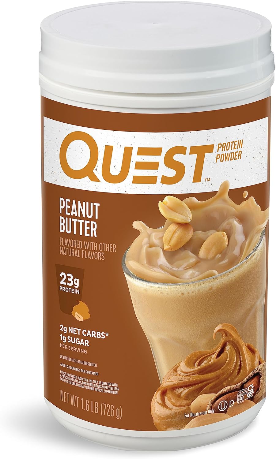 Quest Peanut Butter Protein Powder - 23g Protein, Low Sugar