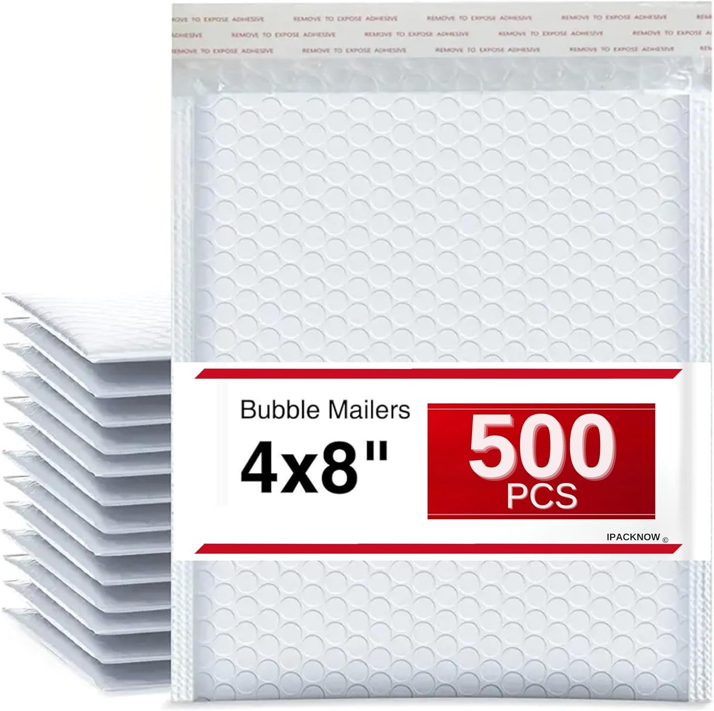 500 PC Poly Bubble Mailers 4x8 Inches Waterproof Self Seal