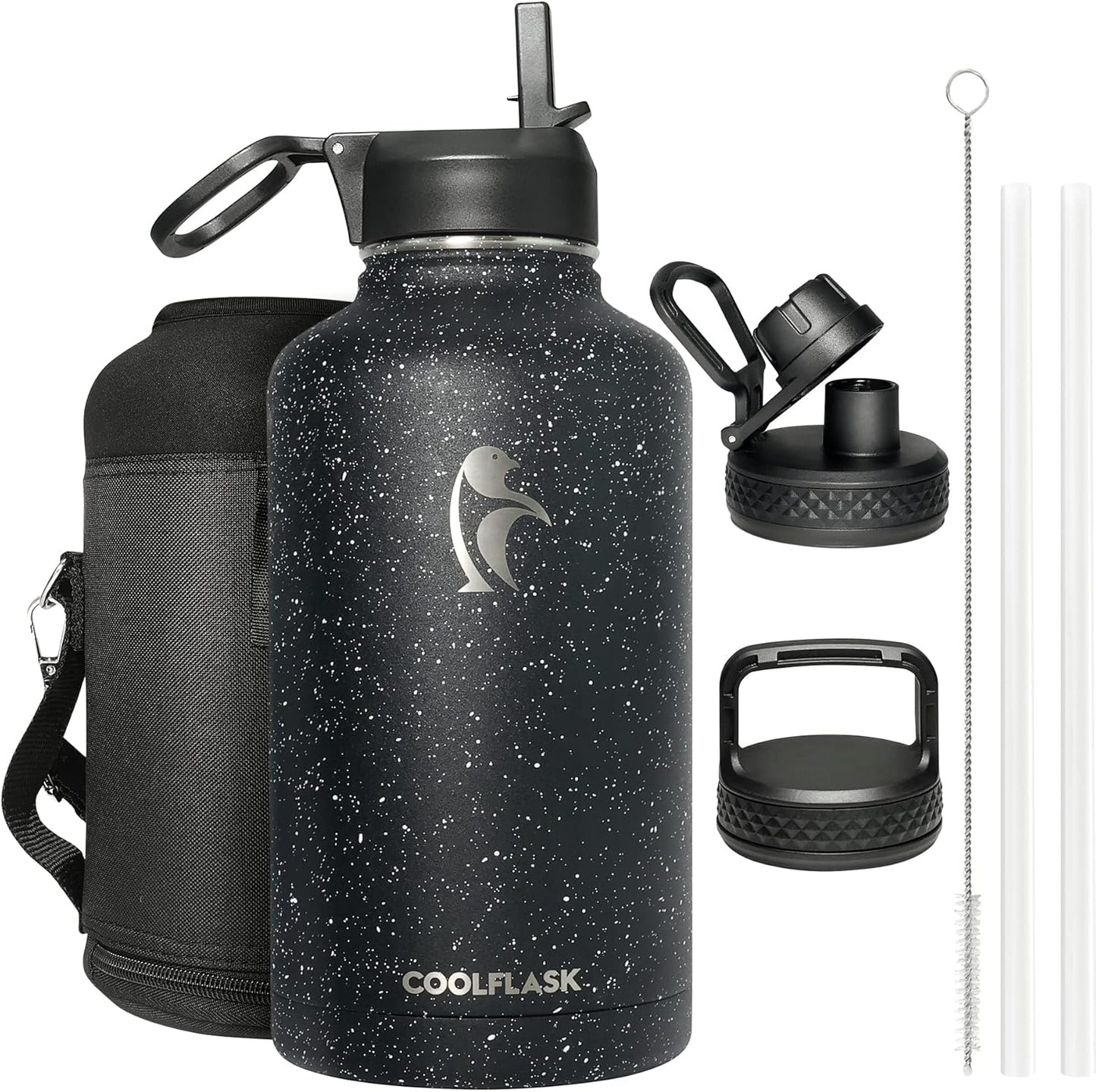 Coolflask 64 oz Insulated Water Bottle for Gym and Sports