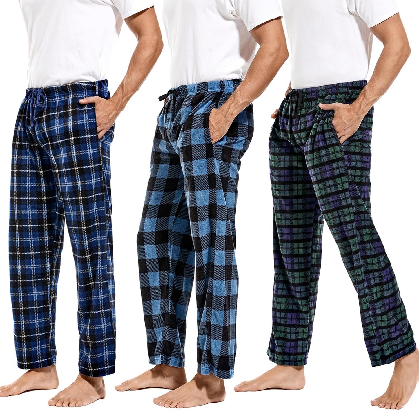 DG Hill Mens Pajama Pants Soft Fleece Lounge Sleepwear with Pockets