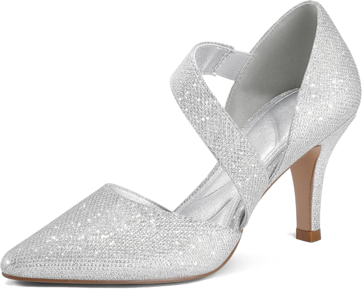 mysoft Women's Pointed Toe Low Stiletto Heel Dress Pumps Shoes
