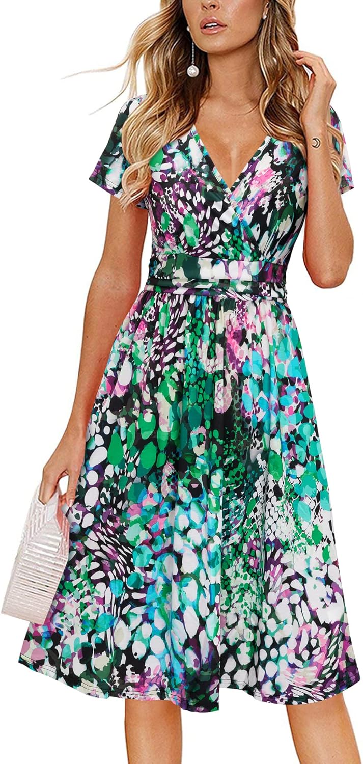 Floral Vacation Sundress with Pockets for Women - Midi Dress